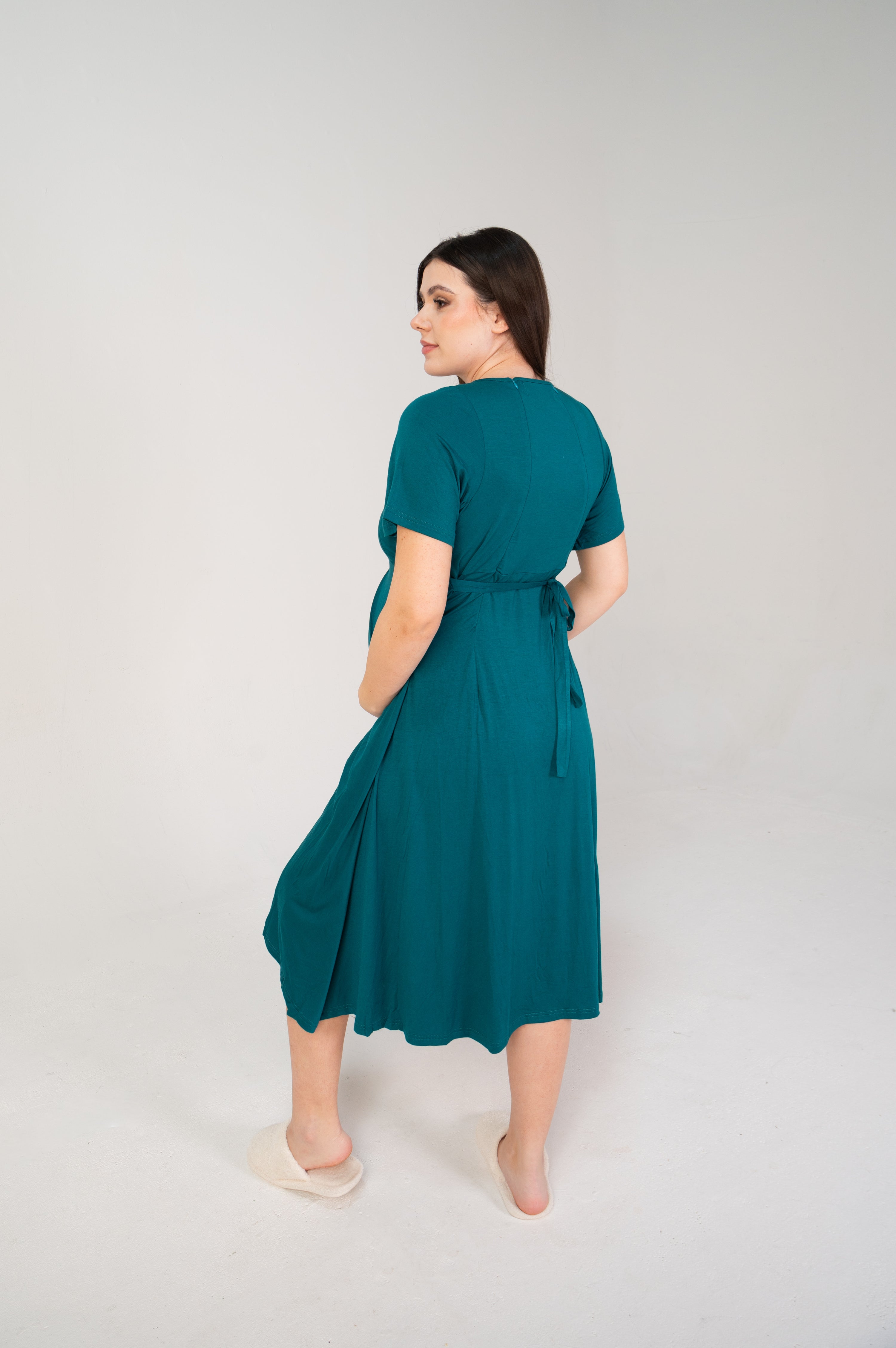 Cassidy Labor & Postpartum Gown Deep Teal