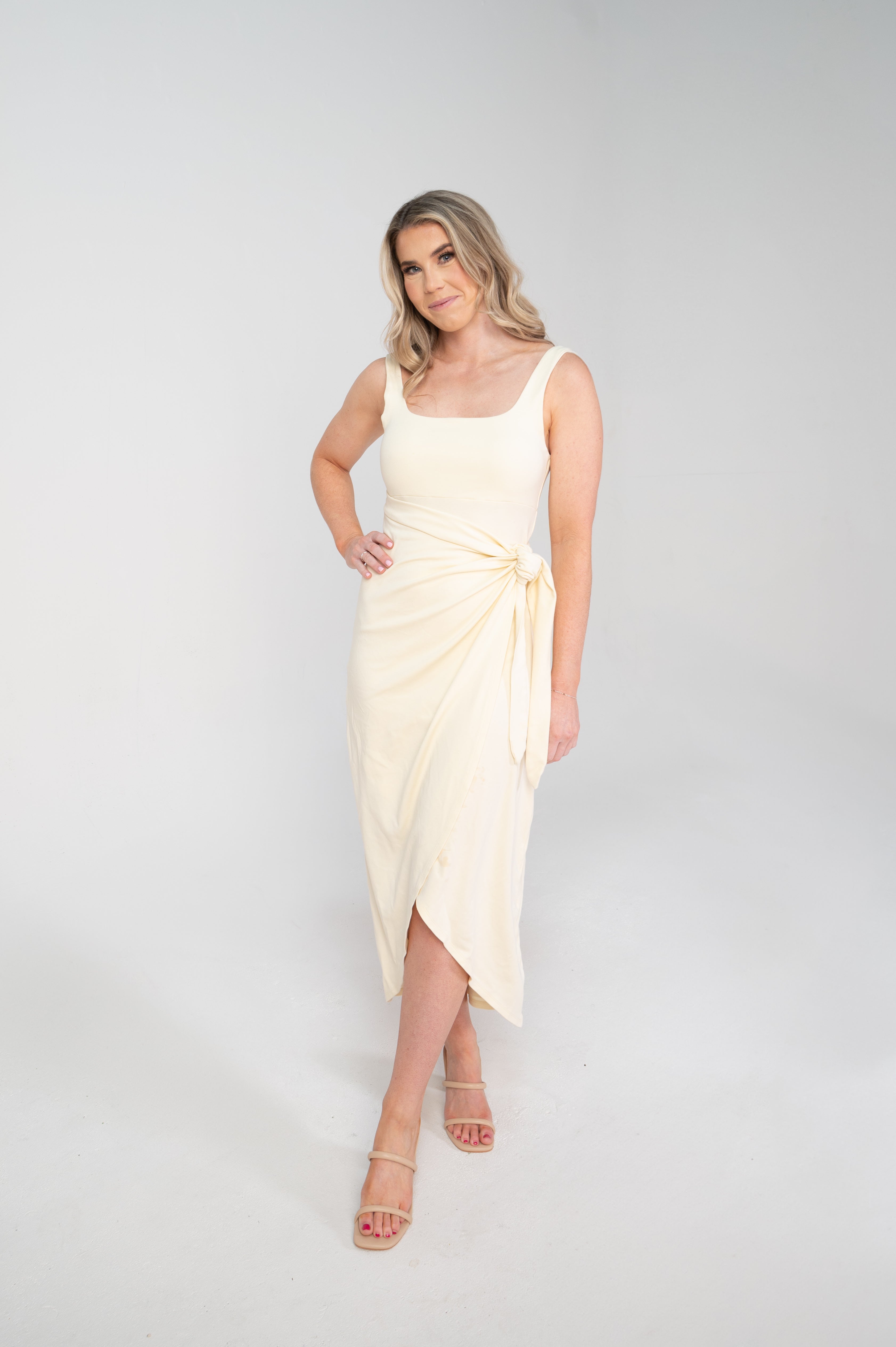 Sophia Maternity Wrap Dress Stone / Small Sophia Maternity Wrap Dress Stone / Small