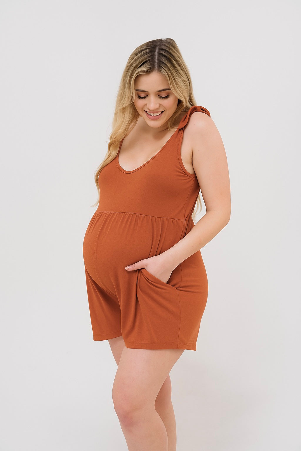 burnt orange maternity dress Burnt Orange Maternity Dress, Leg Slit Maternity Dress, Fall Maternity Gown for Photo Sessions, Baby Shower Dress, Rust Baby Shower Gown,