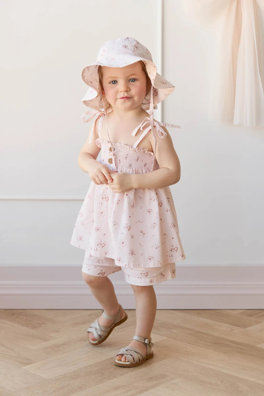 Organic Cotton Noelle Hat - Petite Fleur Soft Peony