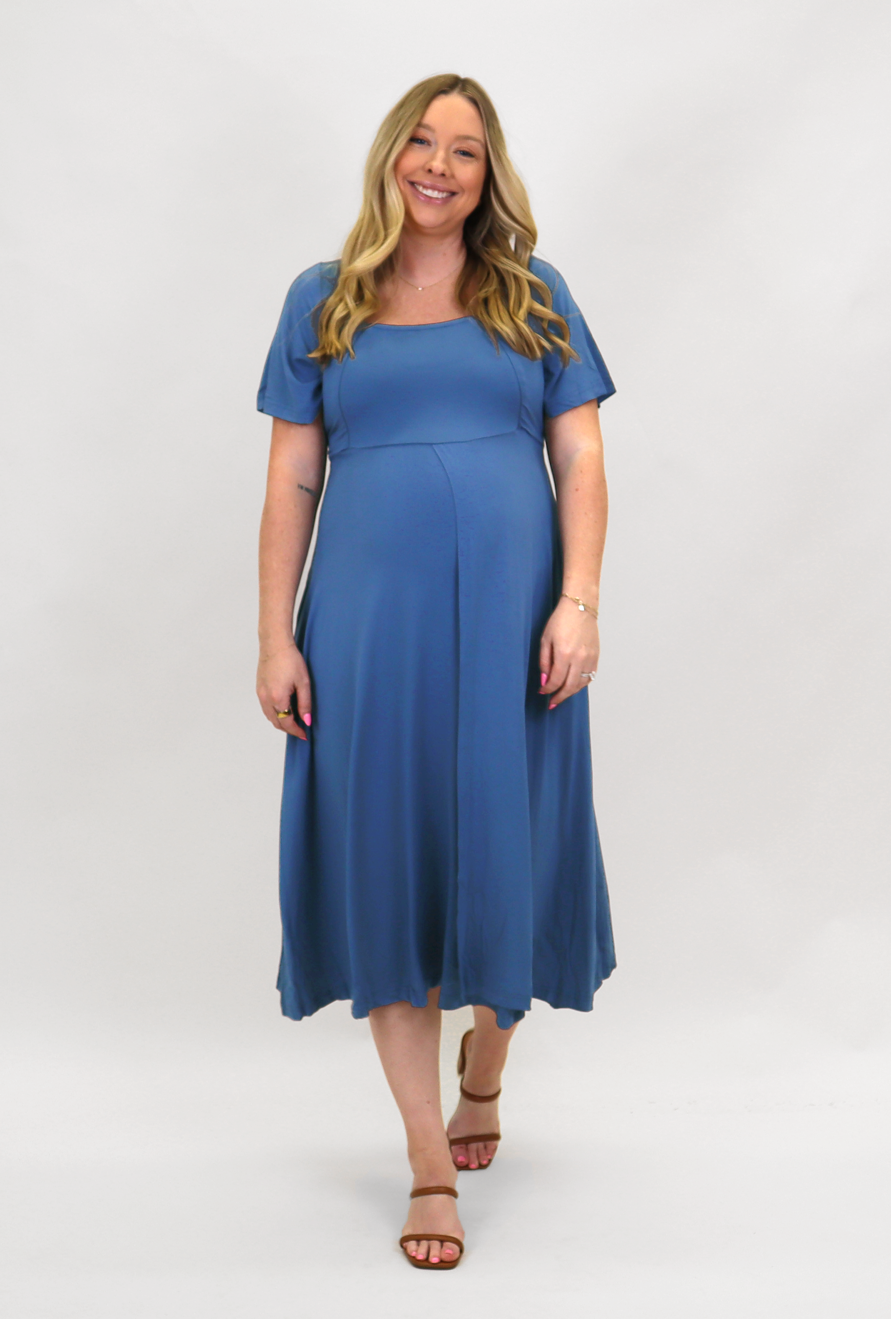 postpartum formal dress Cassidy Labor & Postpartum Gown Midnight Blue Slim Petite / Midnight Blue