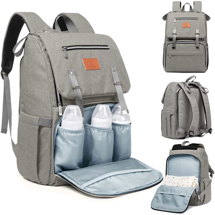 kelty backpack diaper bag gray Journey PerfectFIT Child Carrier Large zippered pocket with internal stretch pockets that store extra layers KeaBabies Explorer Diaper Bag Backpack