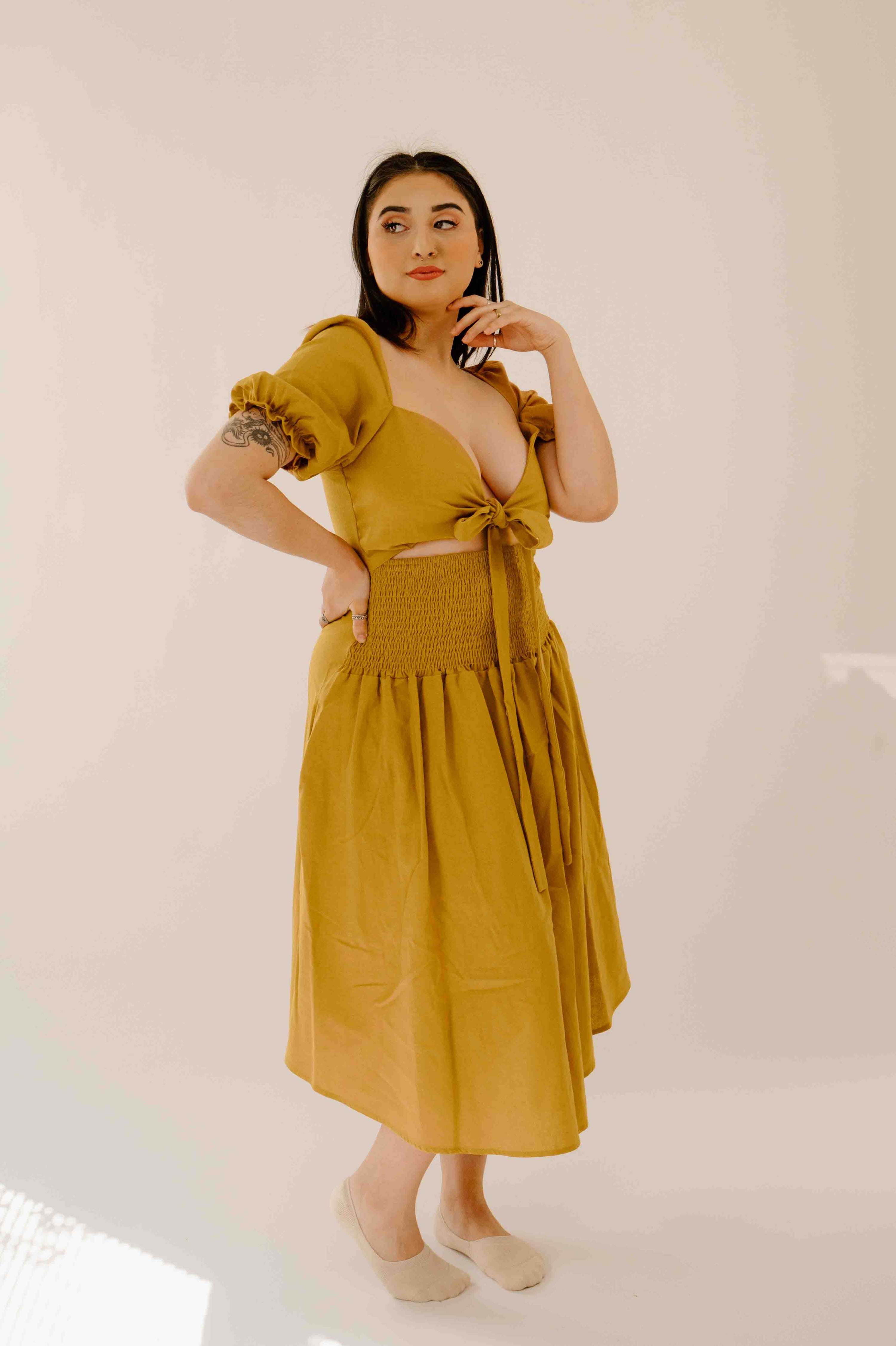 Selena Dress in Mustard