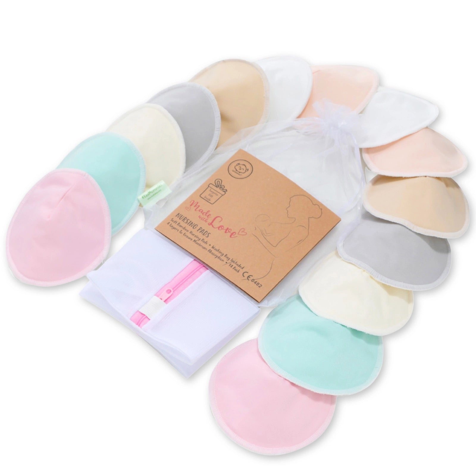 4-pack Reusable Nursing Breast Pads Super Absorbent Breathable Nipplecovers  Breastfeeding Nipple Pad with Mesh Bag
