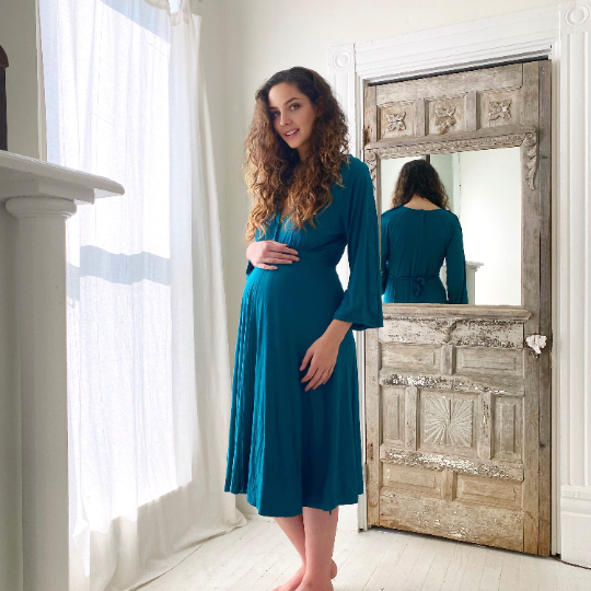 Amelia Labor & Postpartum Gown in Deep Teal – Lila