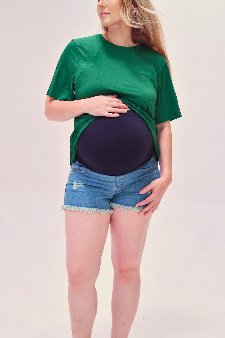 The Cameron Unisex Nursing and Skin to Skin Shirt in Emerald