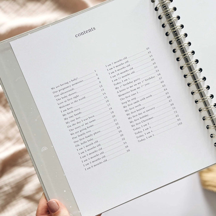 Blush And Gold - My Baby Book (Safari) Luxury Keepsake Memory Book + Box