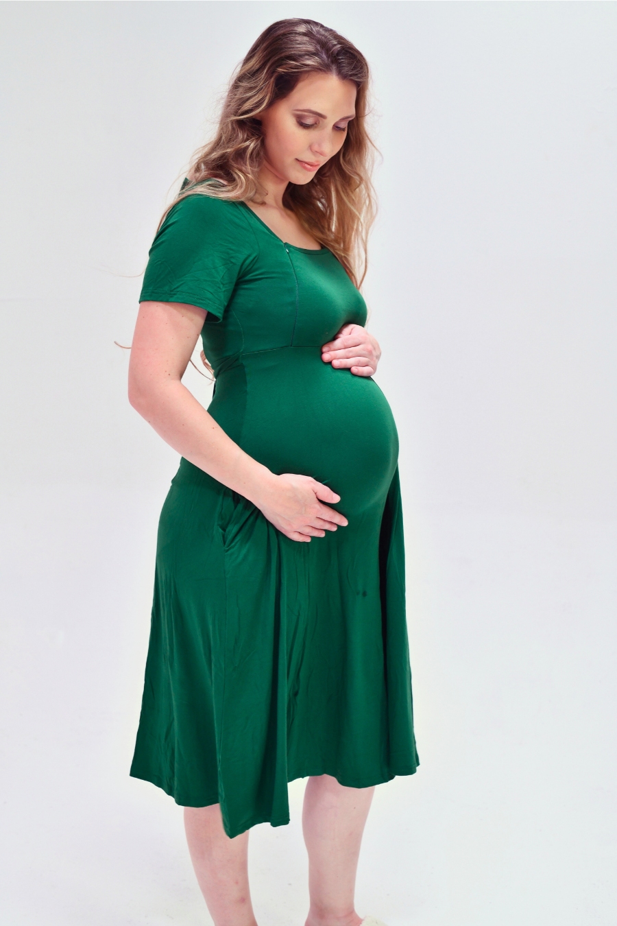 emerald green maternity dress Scarlett gown, dress, maternity dress, photography gown , corset gown Designed with luxe satin Horton Lane | Long Satin