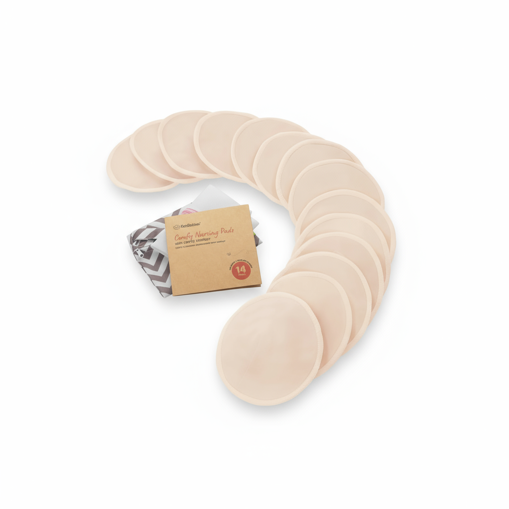 KeaBabies Comfy Organic Nursing Pads (Bare Beige, large 4.8")