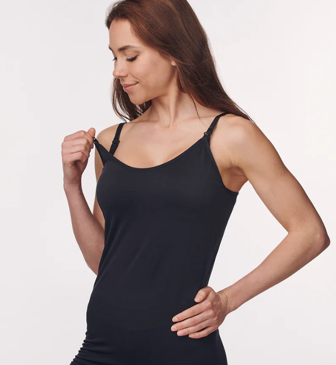 Under Control Maternity Breastfeeding Camisole, in Black, Single