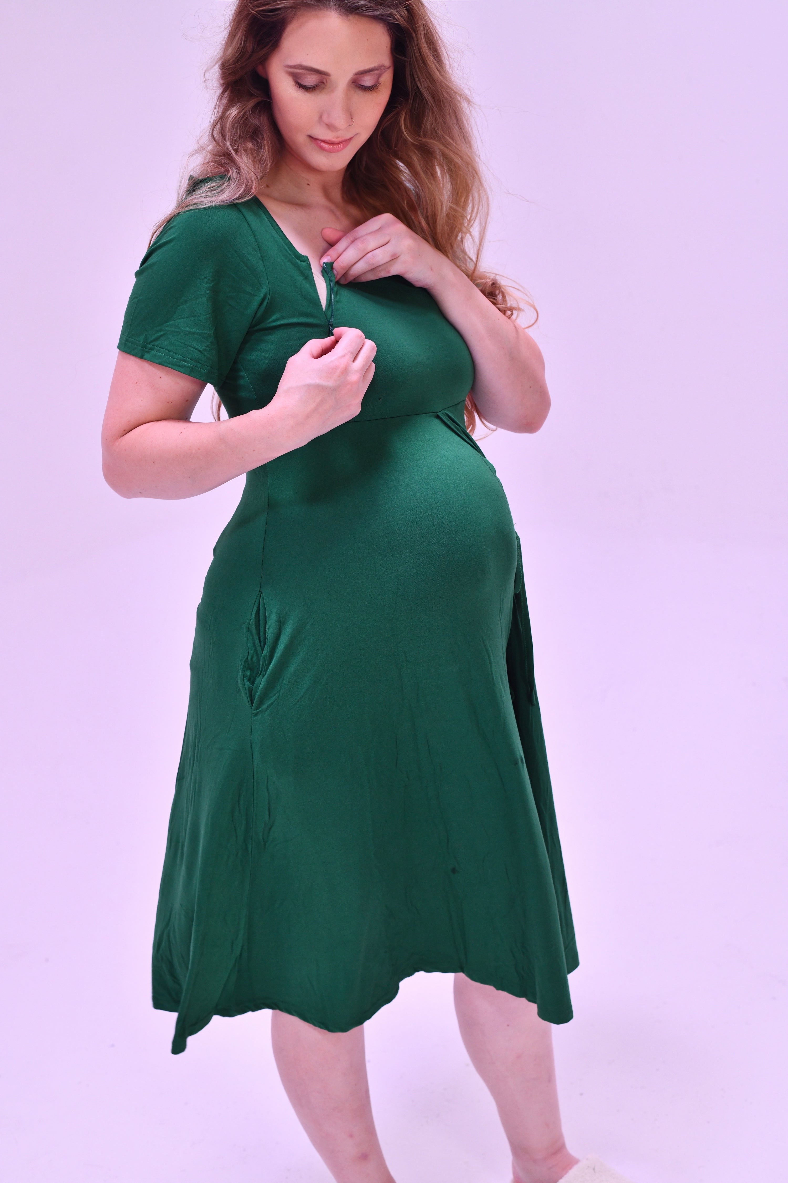 Cassidy Labor & Postpartum Gown Emerald