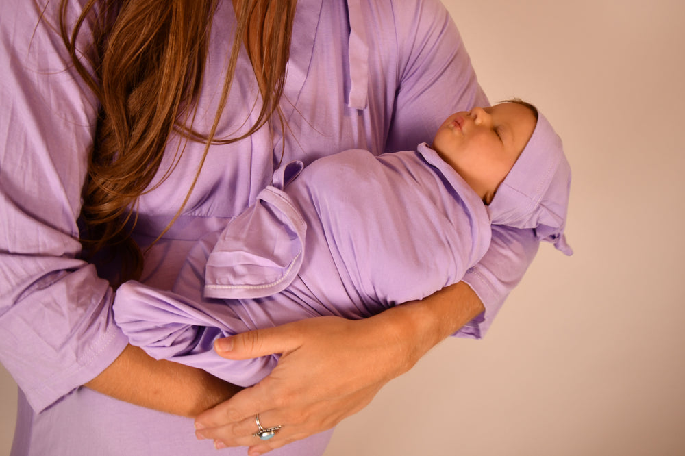 Baby Swaddle & Hat Set: Lilac