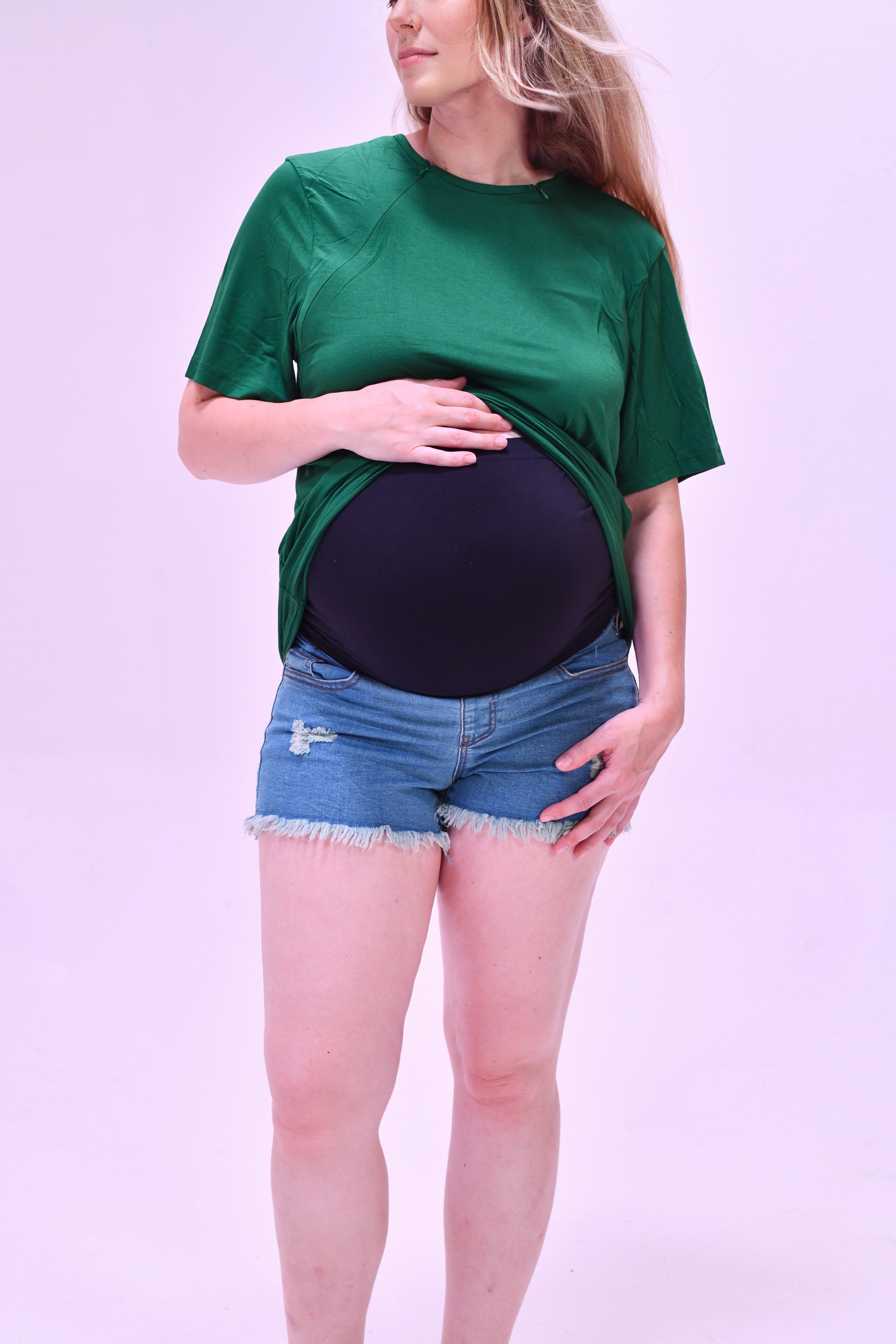 The Cameron Unisex Nursing and Skin to Skin Shirt in Emerald