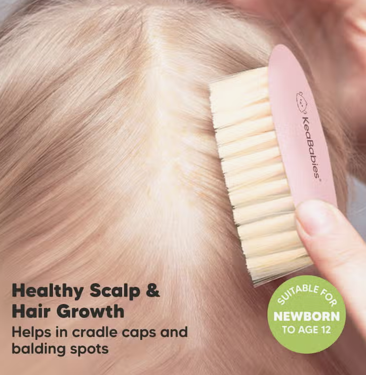 KeaBabies Wooden Hair Brush and Comb Set (Blush)