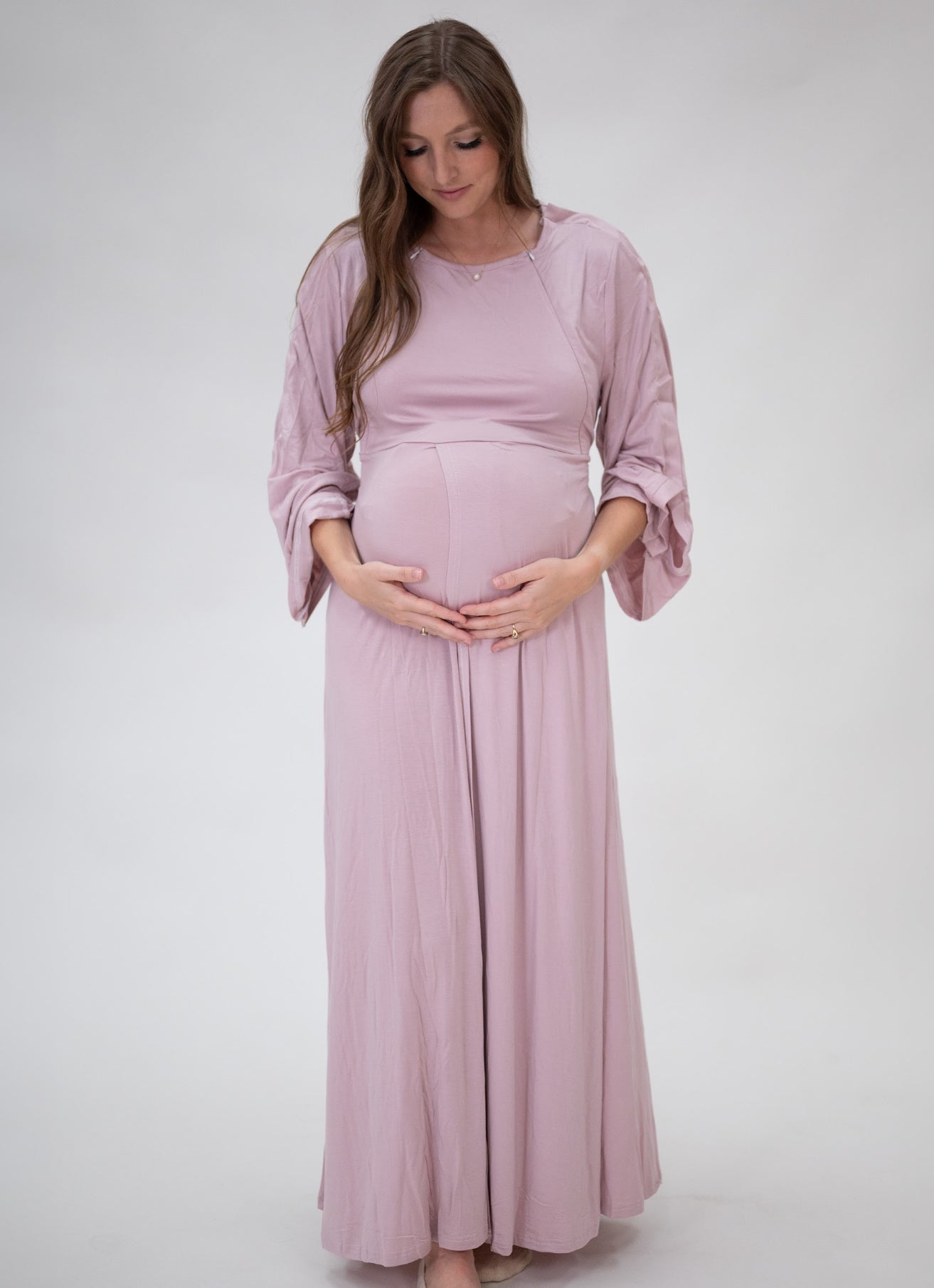 Nadia Labor & Postpartum Gown in Mauve