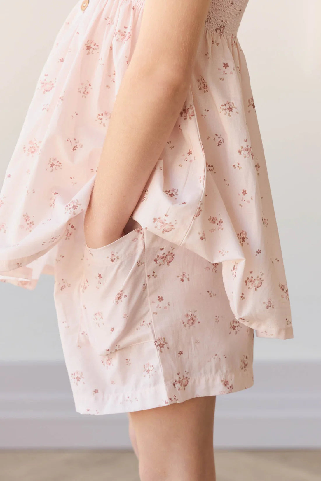 Organic Cotton Emelia Shorts - Petite Fleur Soft Peony