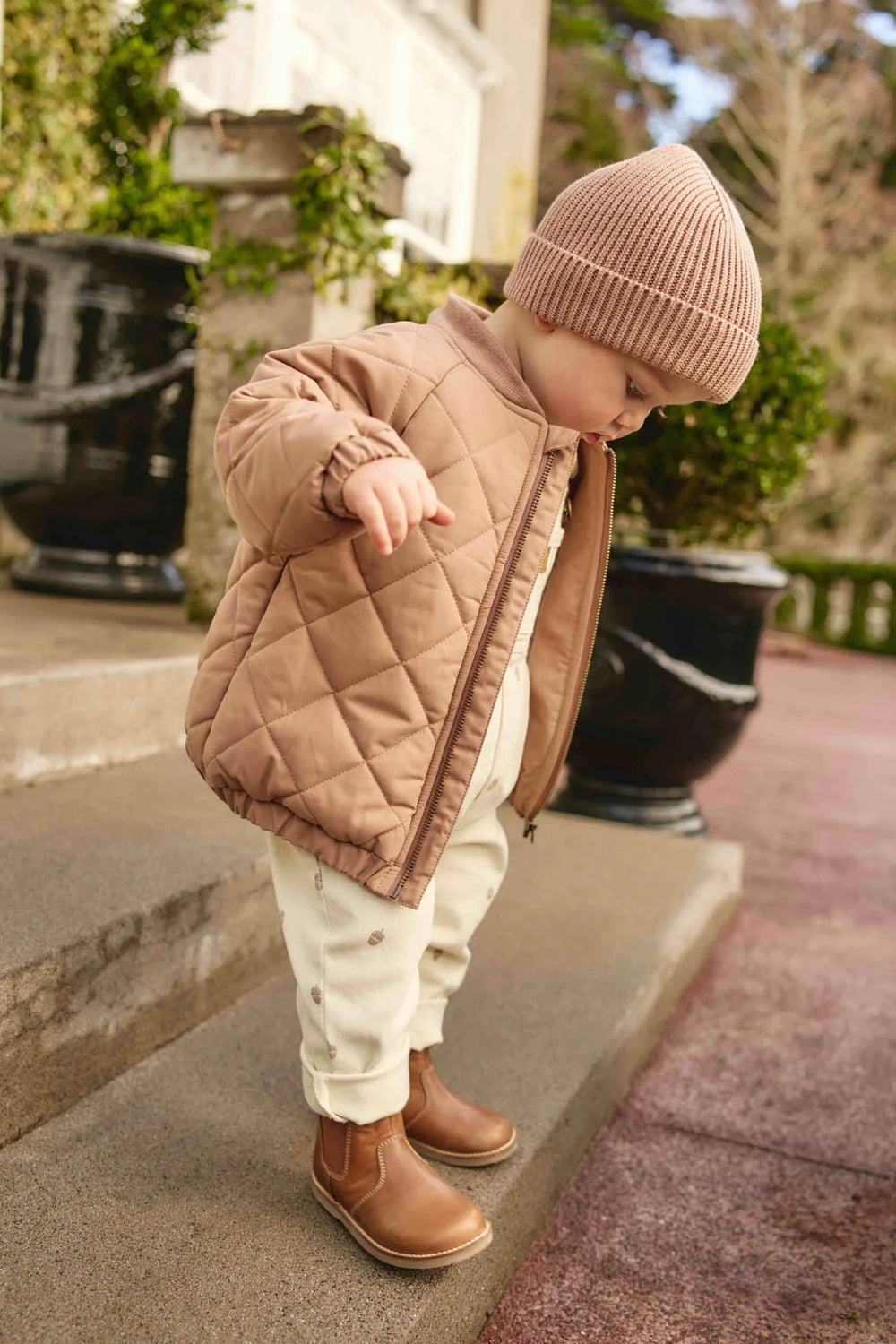 Leon Knitted Beanie - Pale Terracotta
