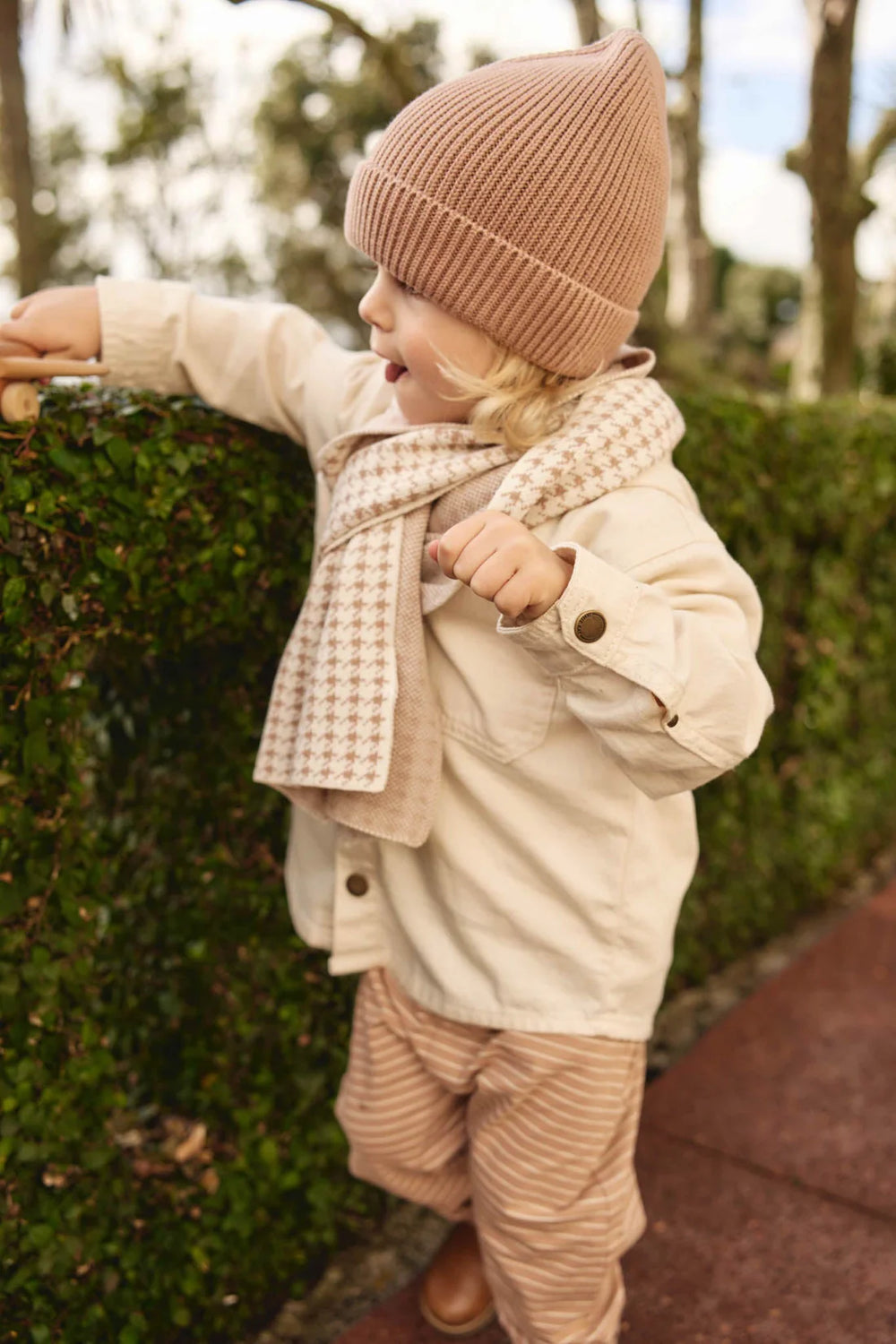 Leon Knitted Beanie - Pale Terracotta