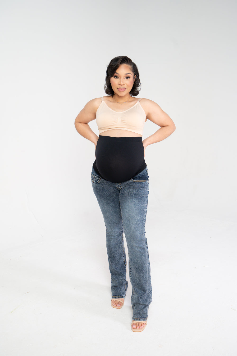 Lila Bootleg Maternity Denim Jeans Indigo