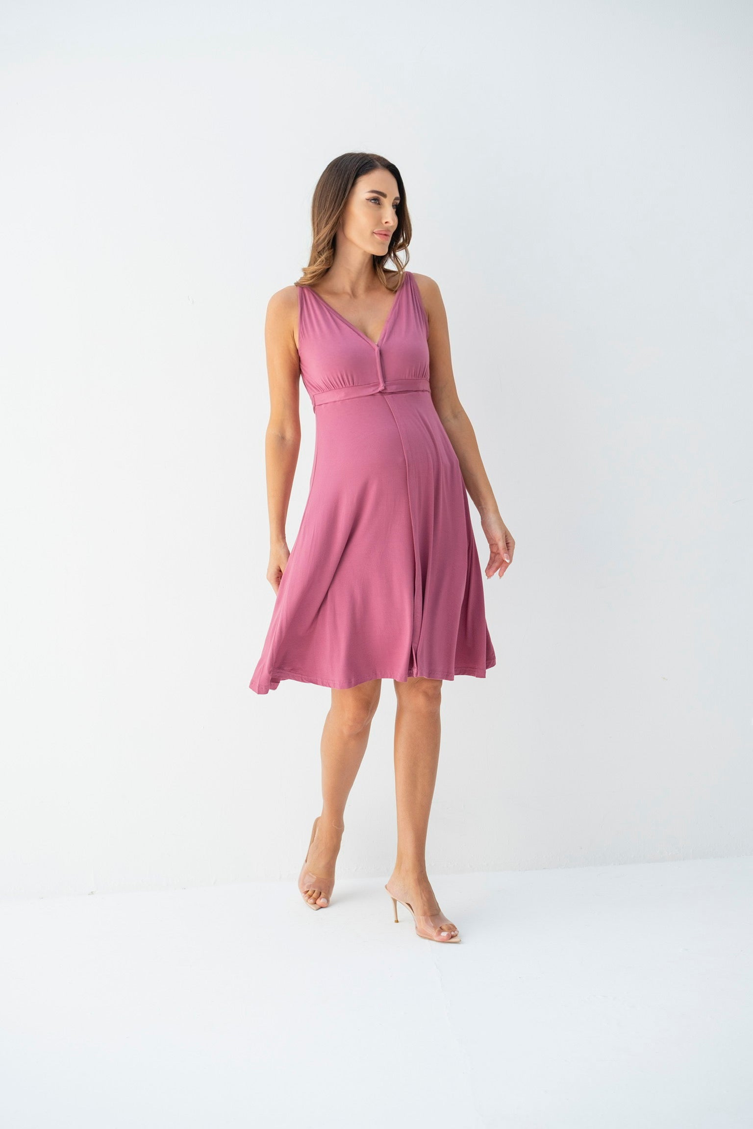 Juliet Labor & Postpartum Gown in  Dusty Rose