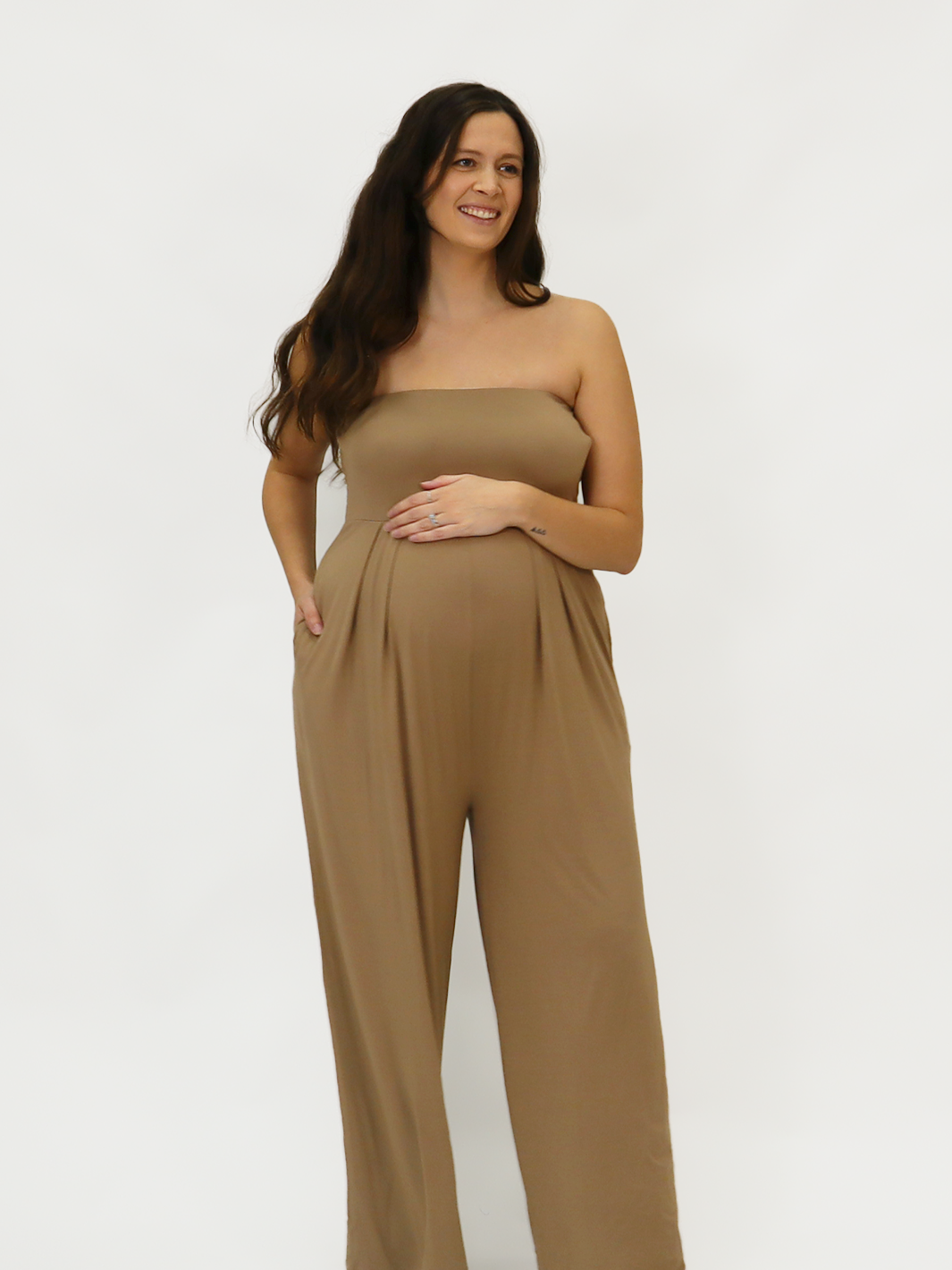 Louisa Strapless Maternity Jumpsuit