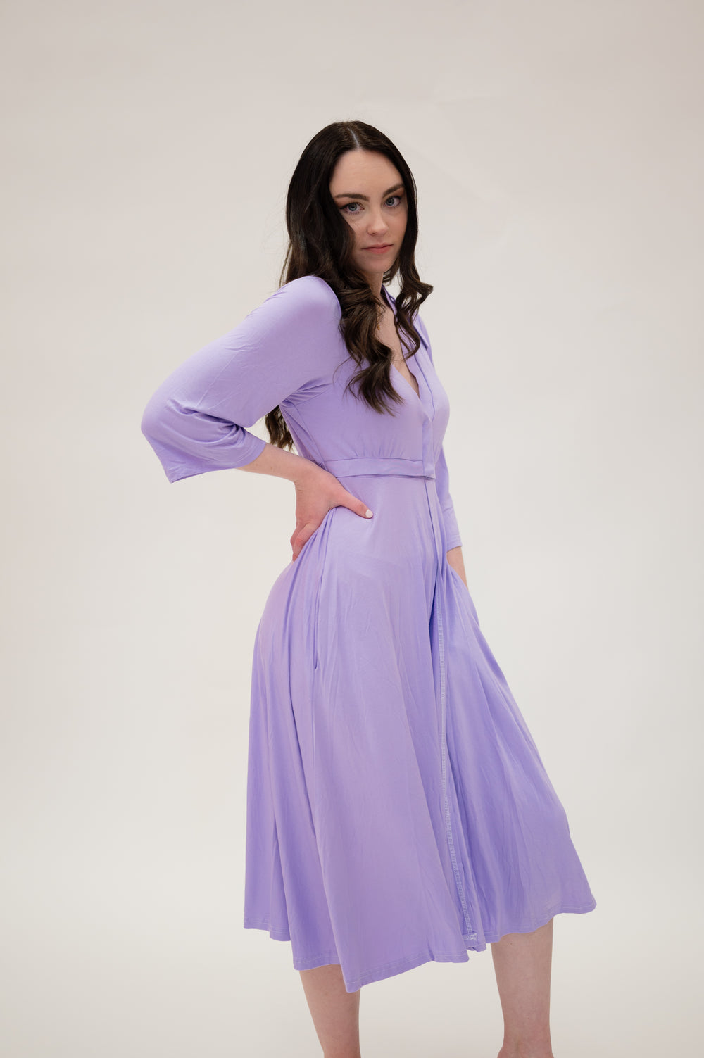 Lila Labor & Postpartum Gown in Lilac