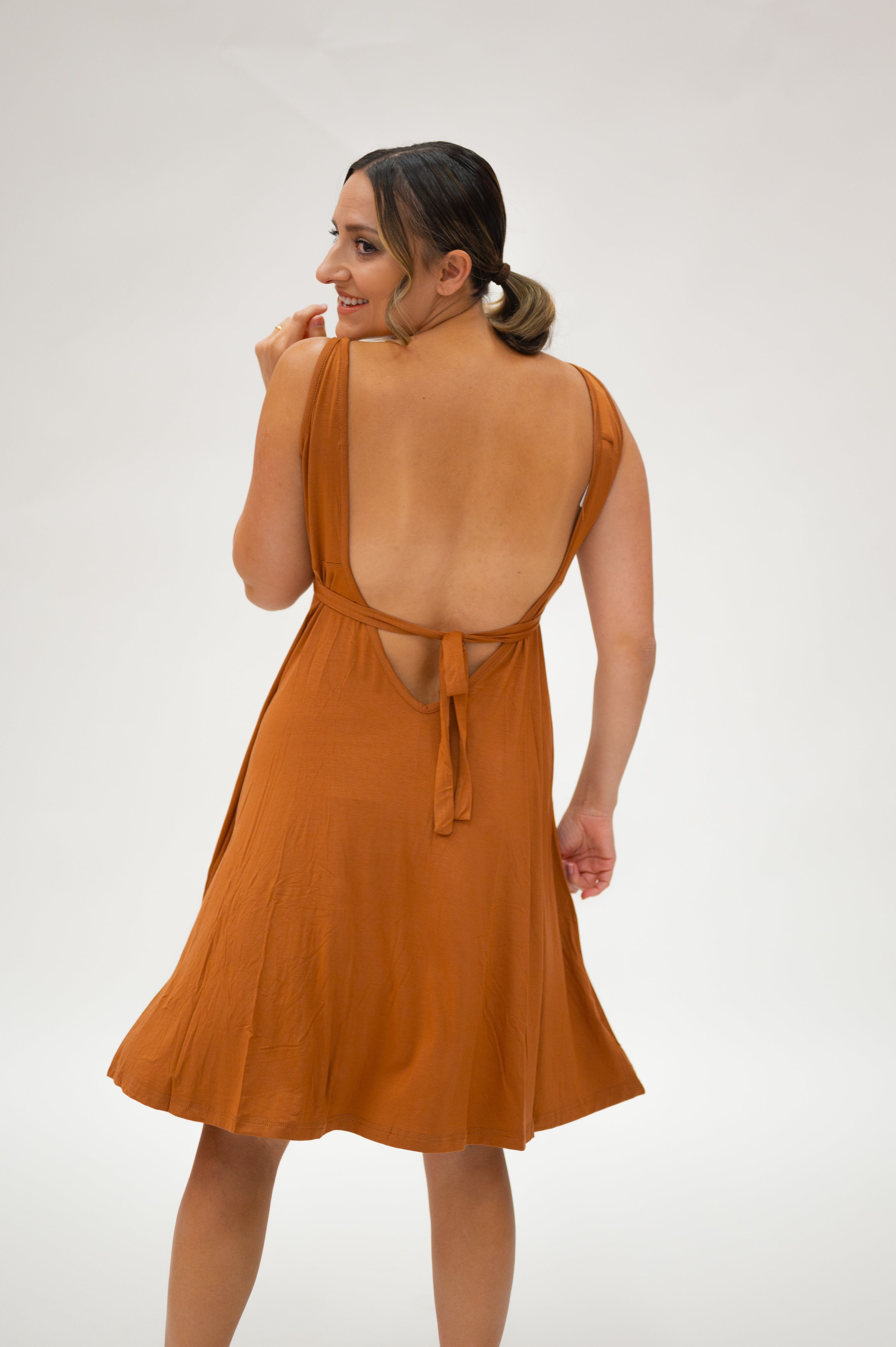Juliet Labor & Postpartum Gown in Burnt Orange-Limited Time