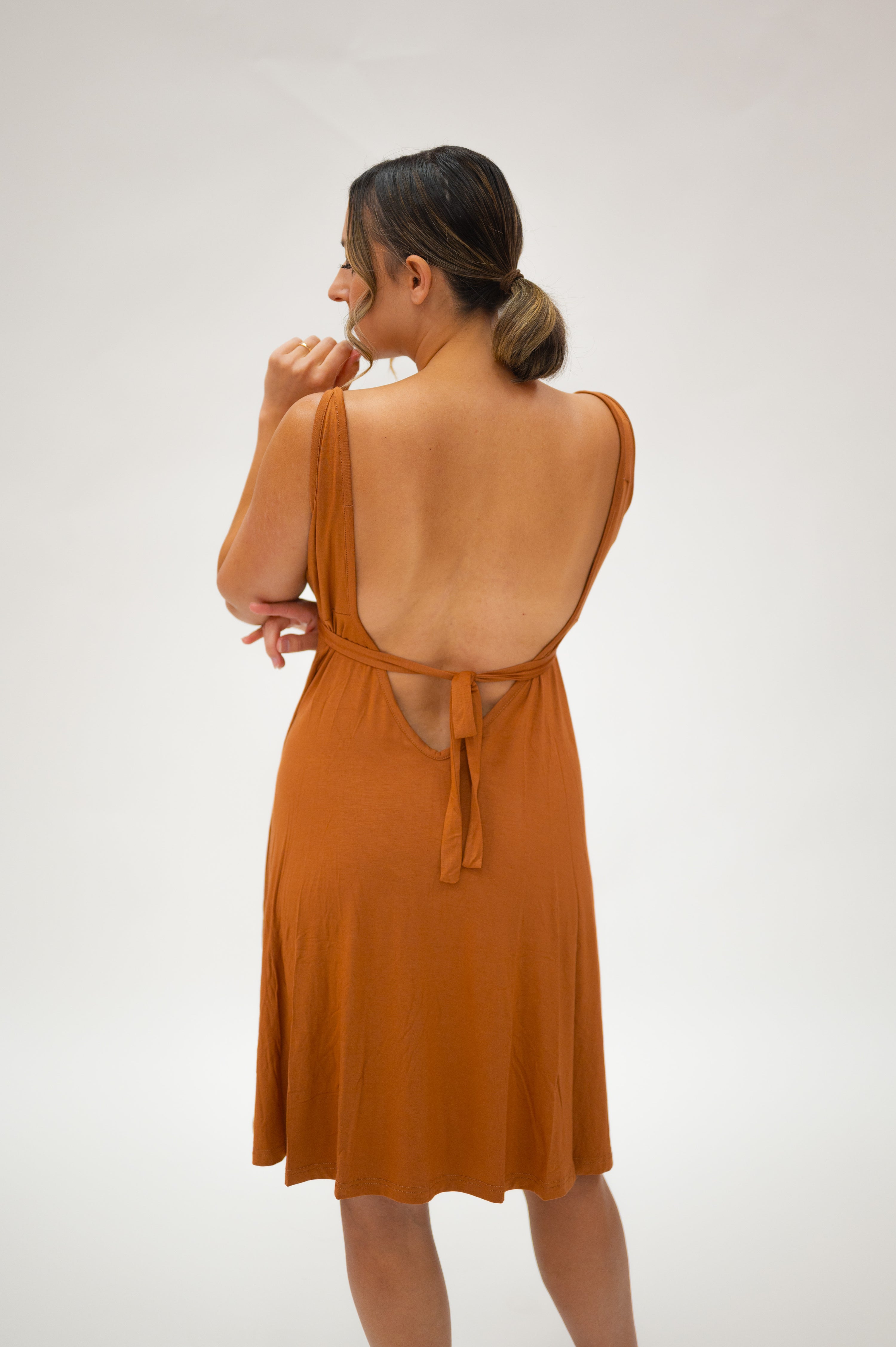 Juliet Labor & Postpartum Gown in Burnt Orange-Limited Time