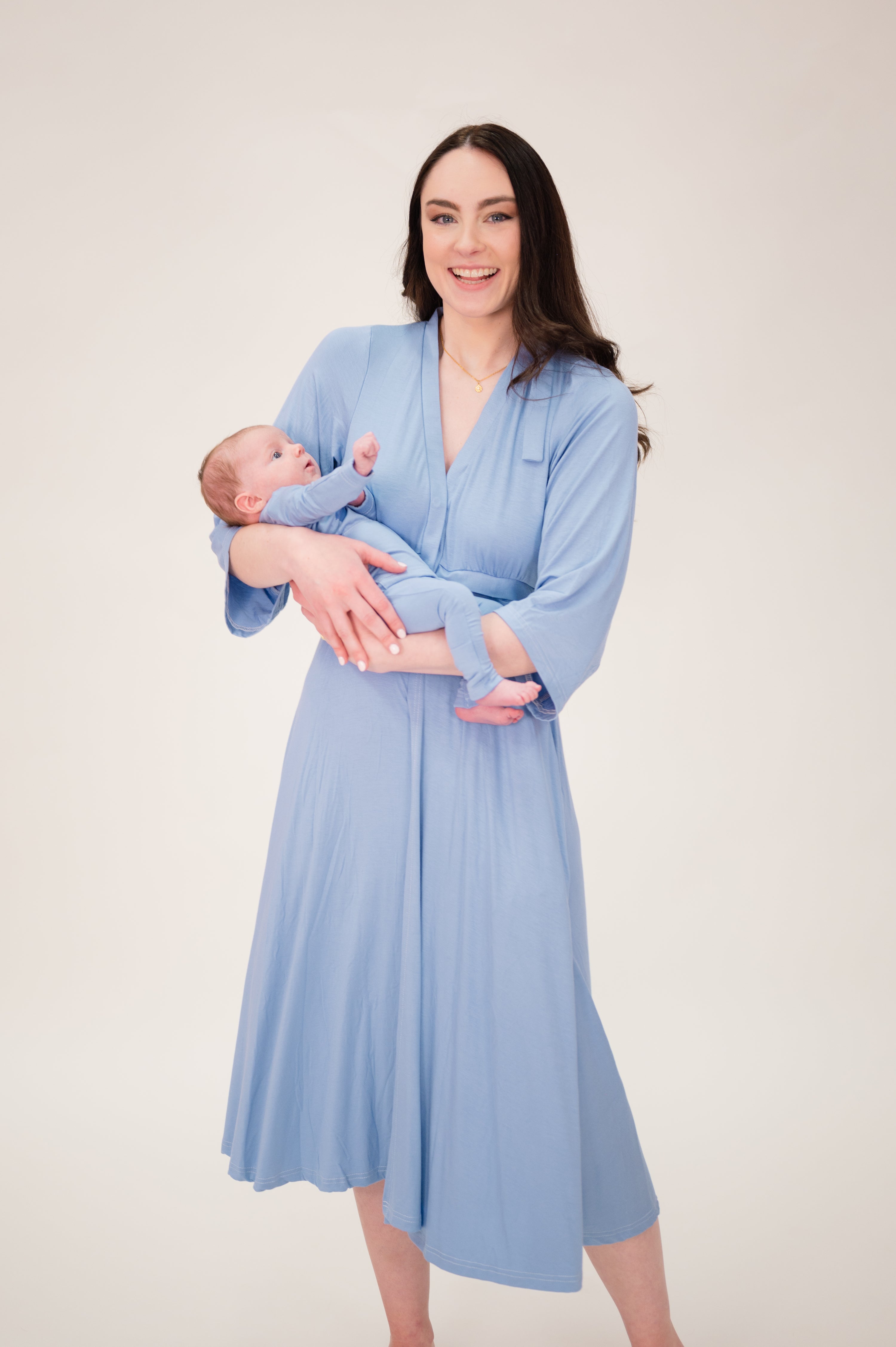 Lila Labor & Postpartum Gown in Periwinkle Blue