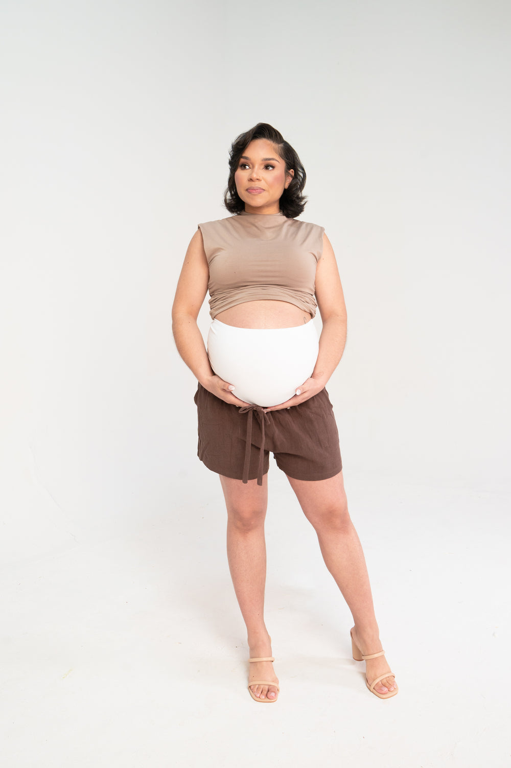 Tessa Linen Maternity Shorts