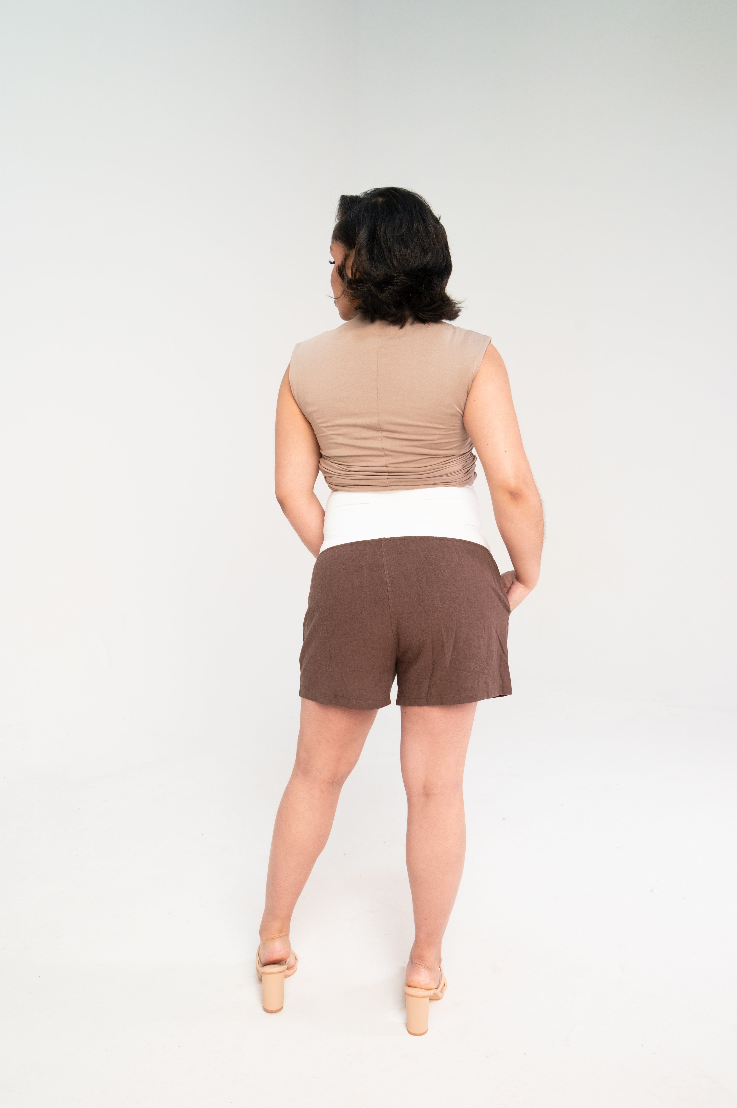 Tessa Linen Maternity Shorts