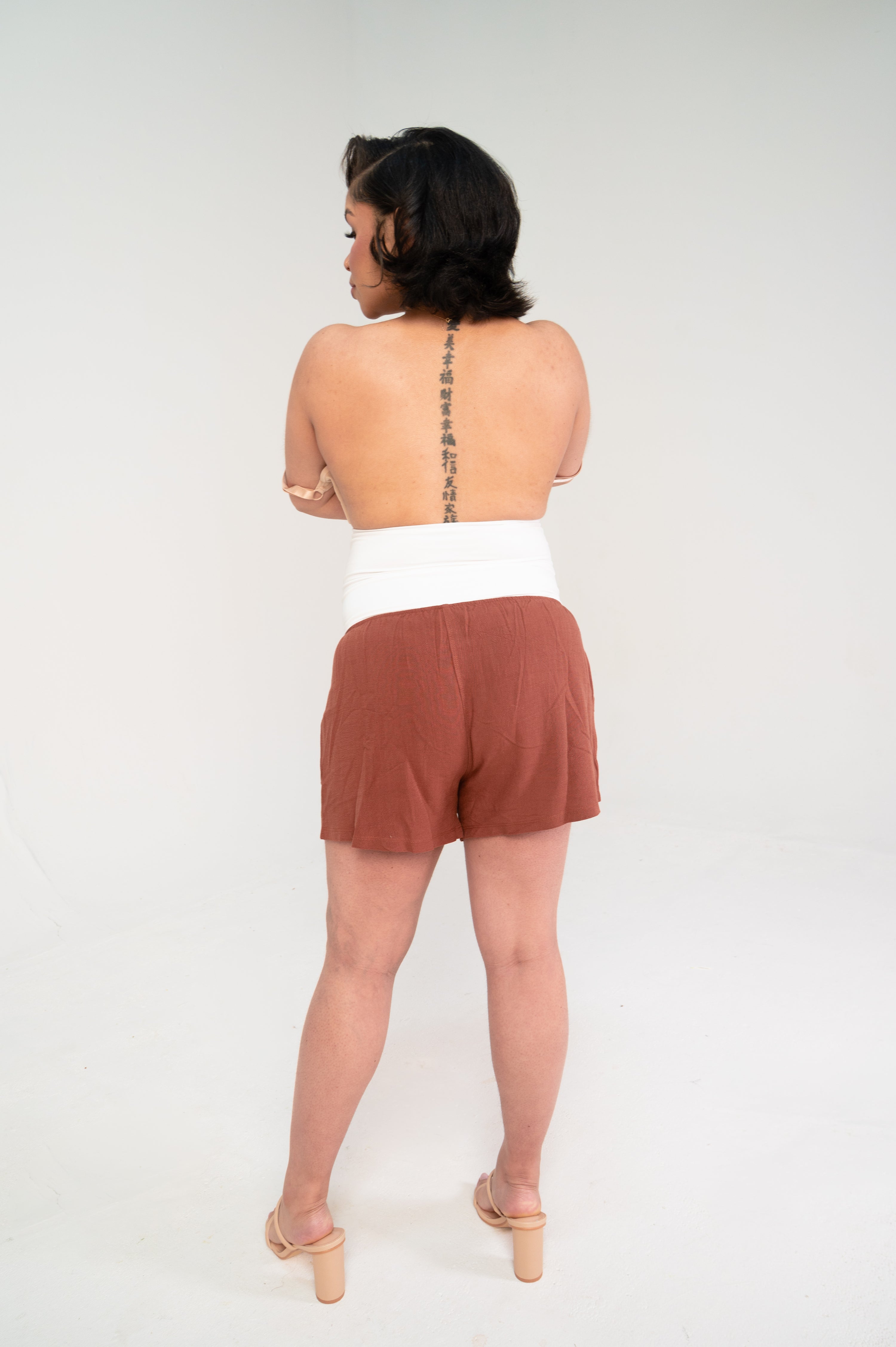 Tessa Linen Maternity Shorts