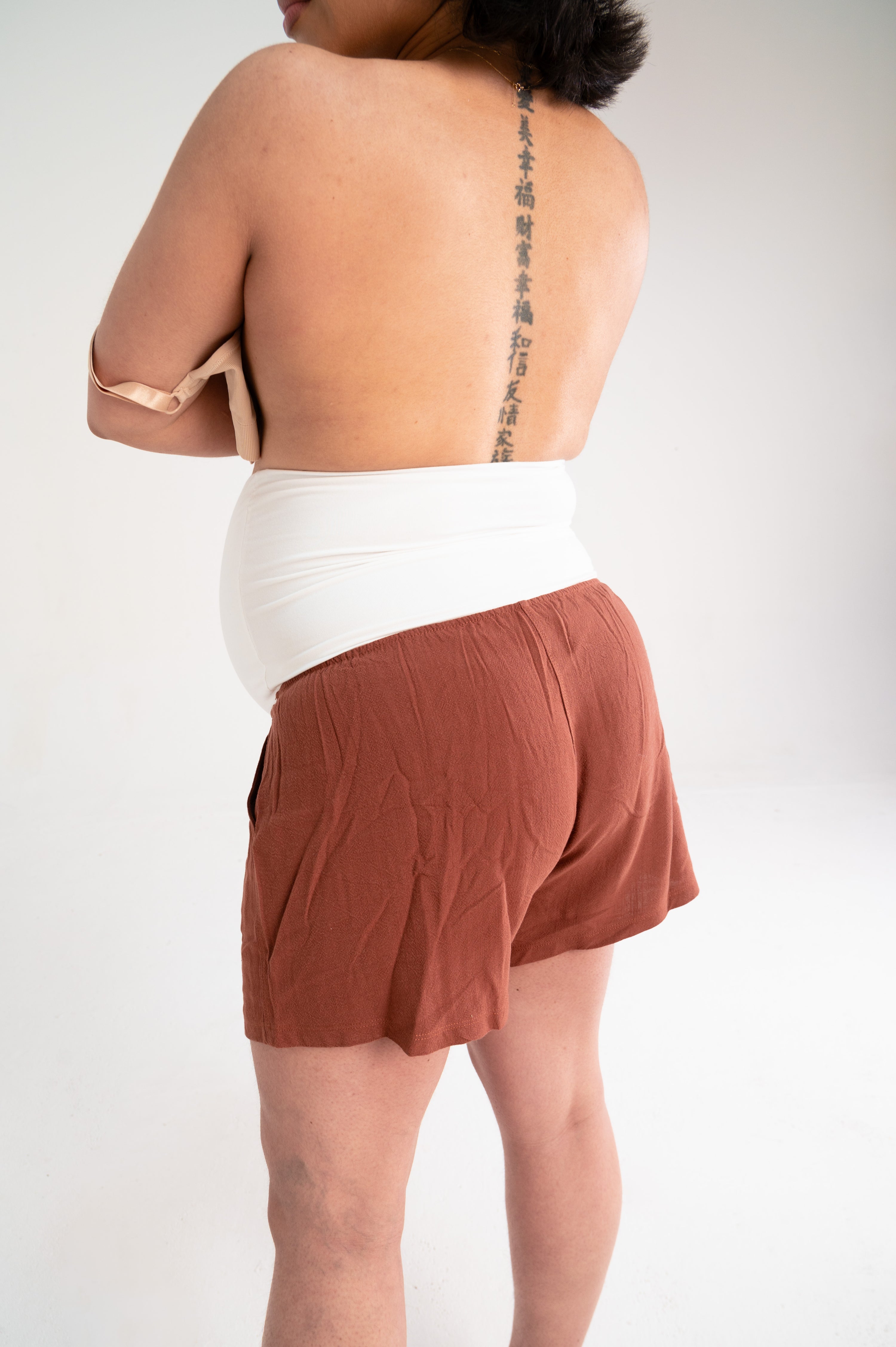 Tessa Linen Maternity Shorts