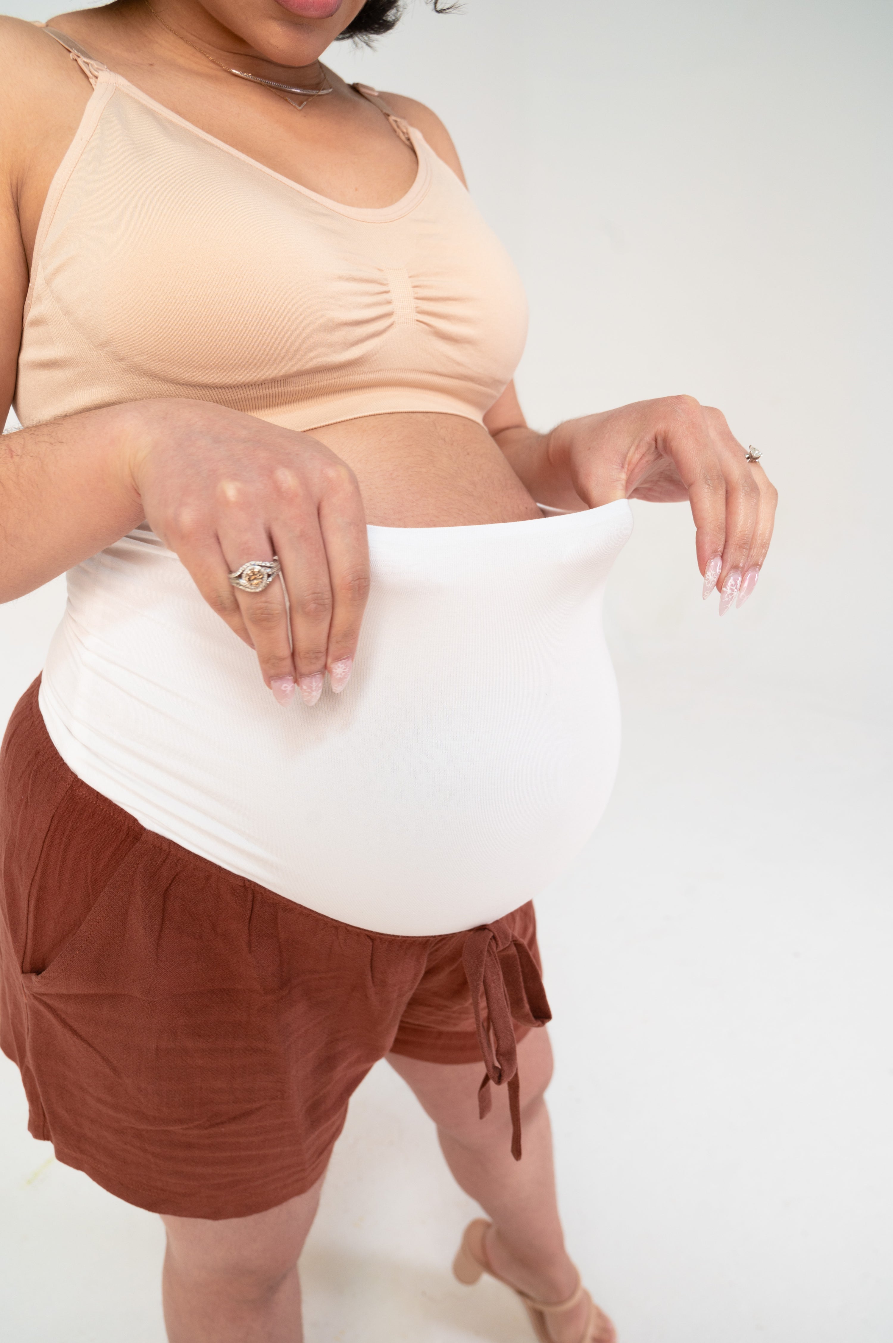 Tessa Linen Maternity Shorts