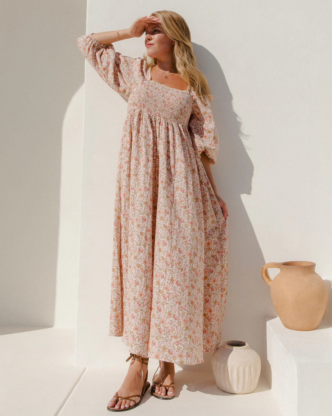 DELLA DRESS | PINK GARDENIA