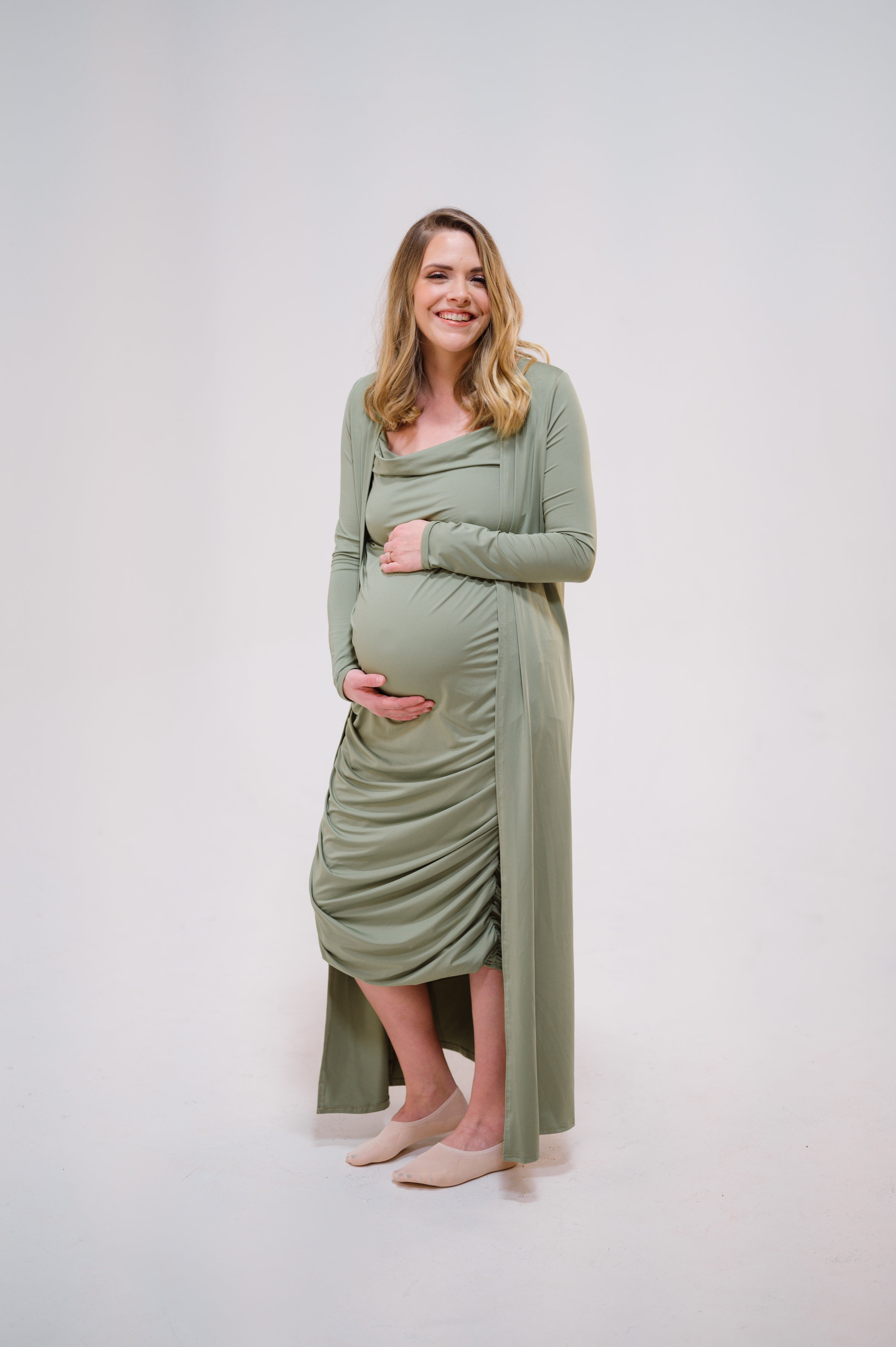 Maddy Dress and Duster Set in Moss