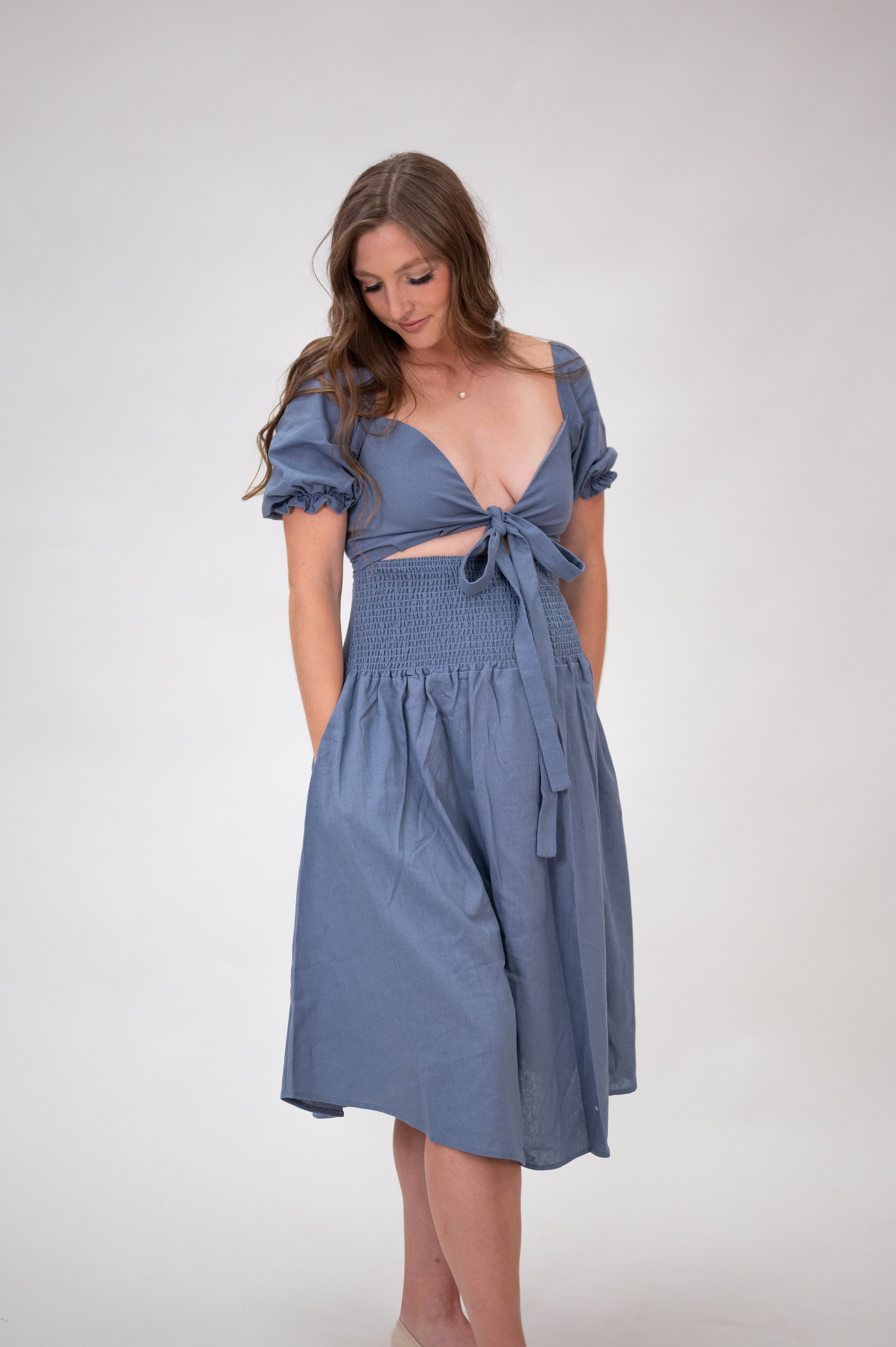 dress steel blue Selena Dress in Steel Blue – Lila
