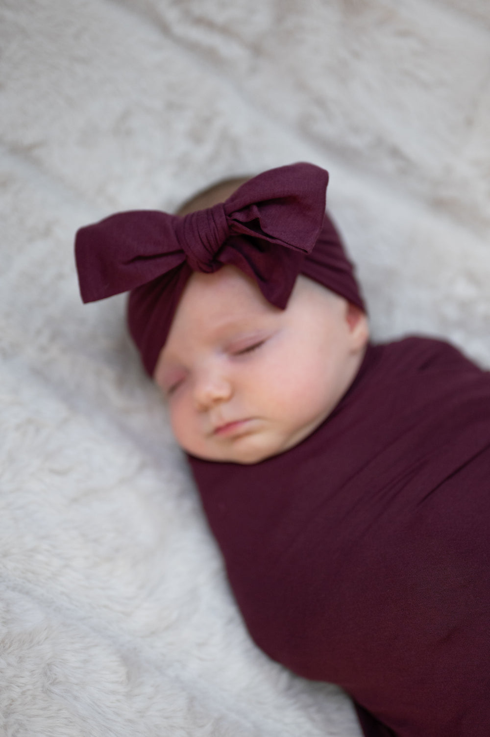 Baby Swaddle Set: Plum
