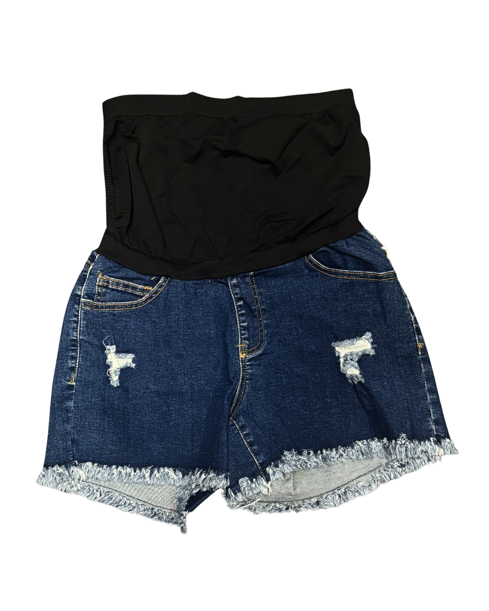 Lila Denim Maternity Shorts Classic Blue