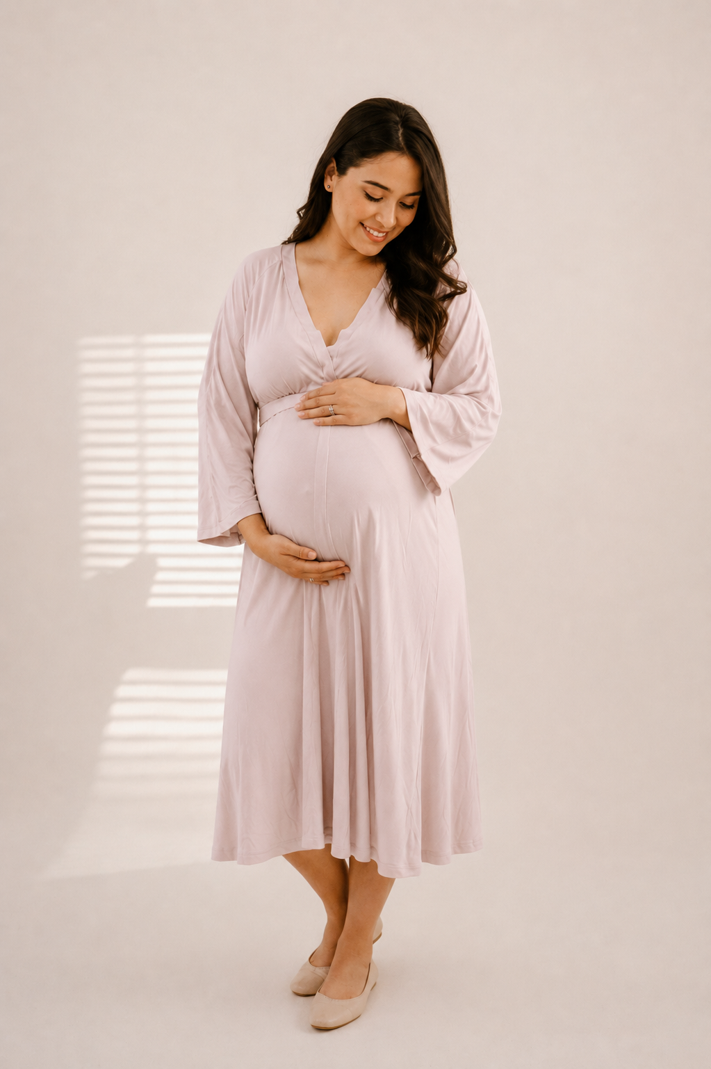 Amelia Labor & Postpartum Gown In Mauve