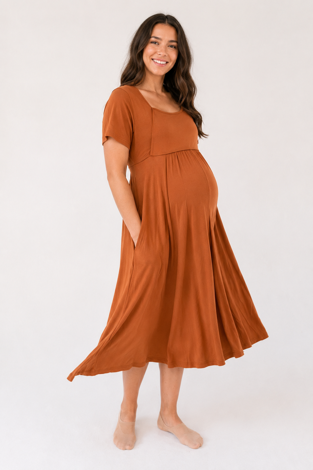 Cassidy Labor & Postpartum Gown Burnt Orange