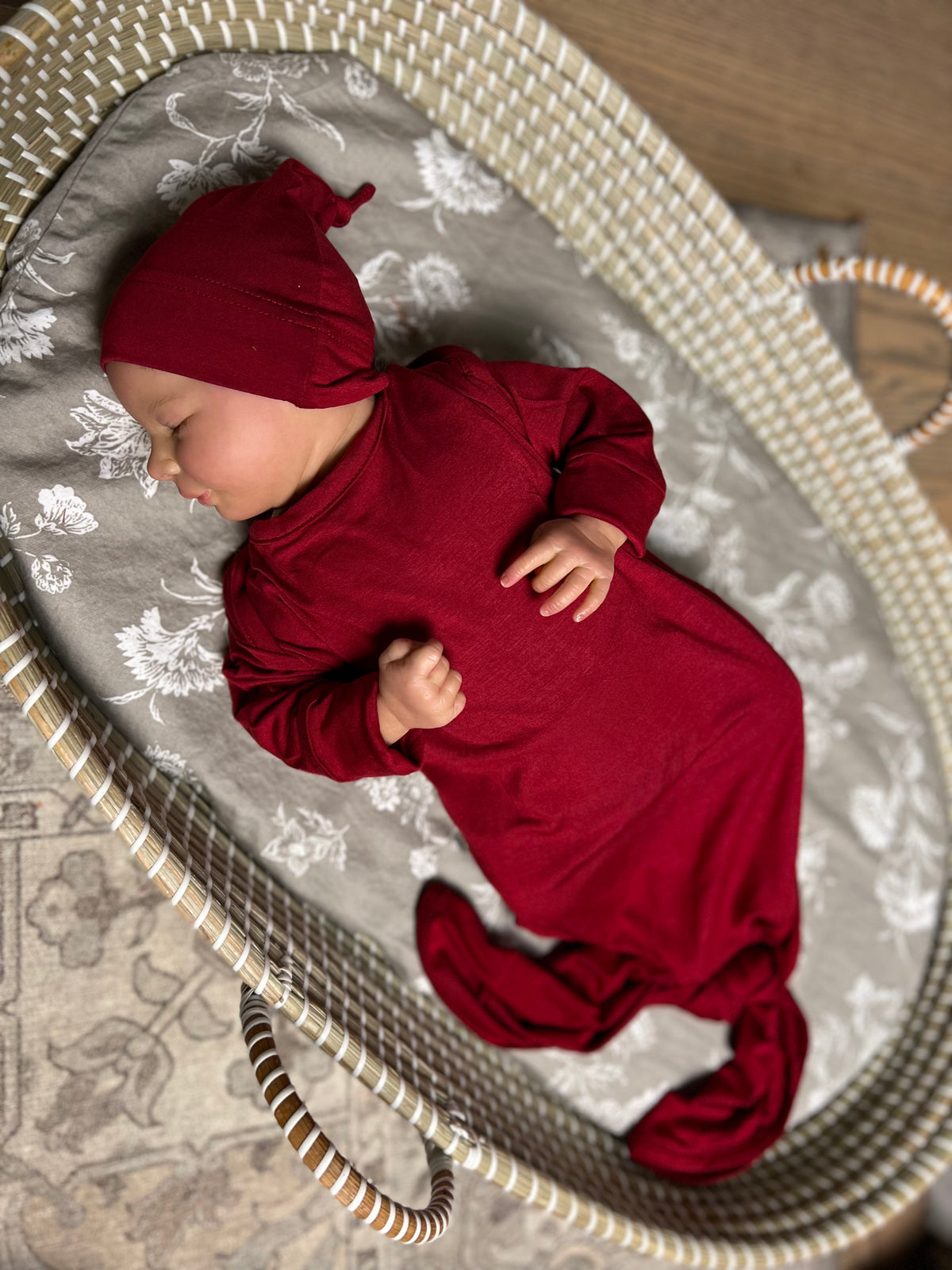 Knot Gown Set Crimson