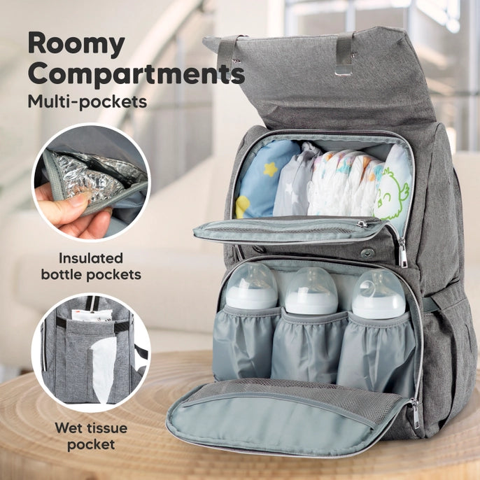 kelty backpack diaper bag gray KeaBabies Explorer Diaper Bag Backpack (Classic Gray) – Lila