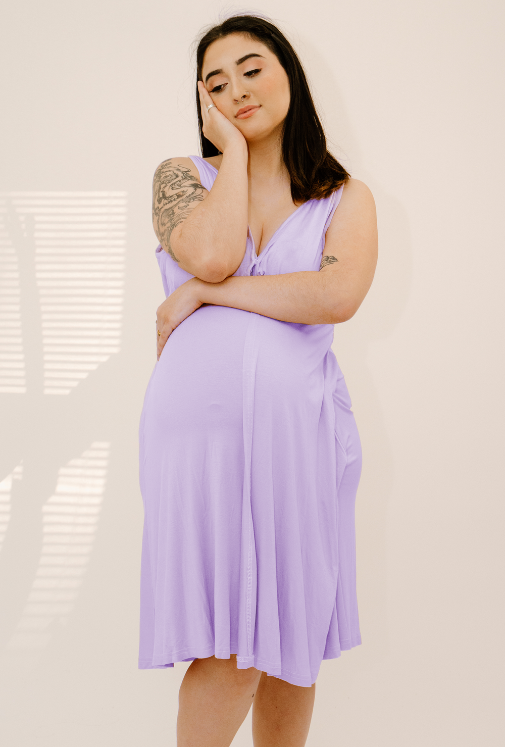 Juliet Labor & Postpartum Gown in Lilac