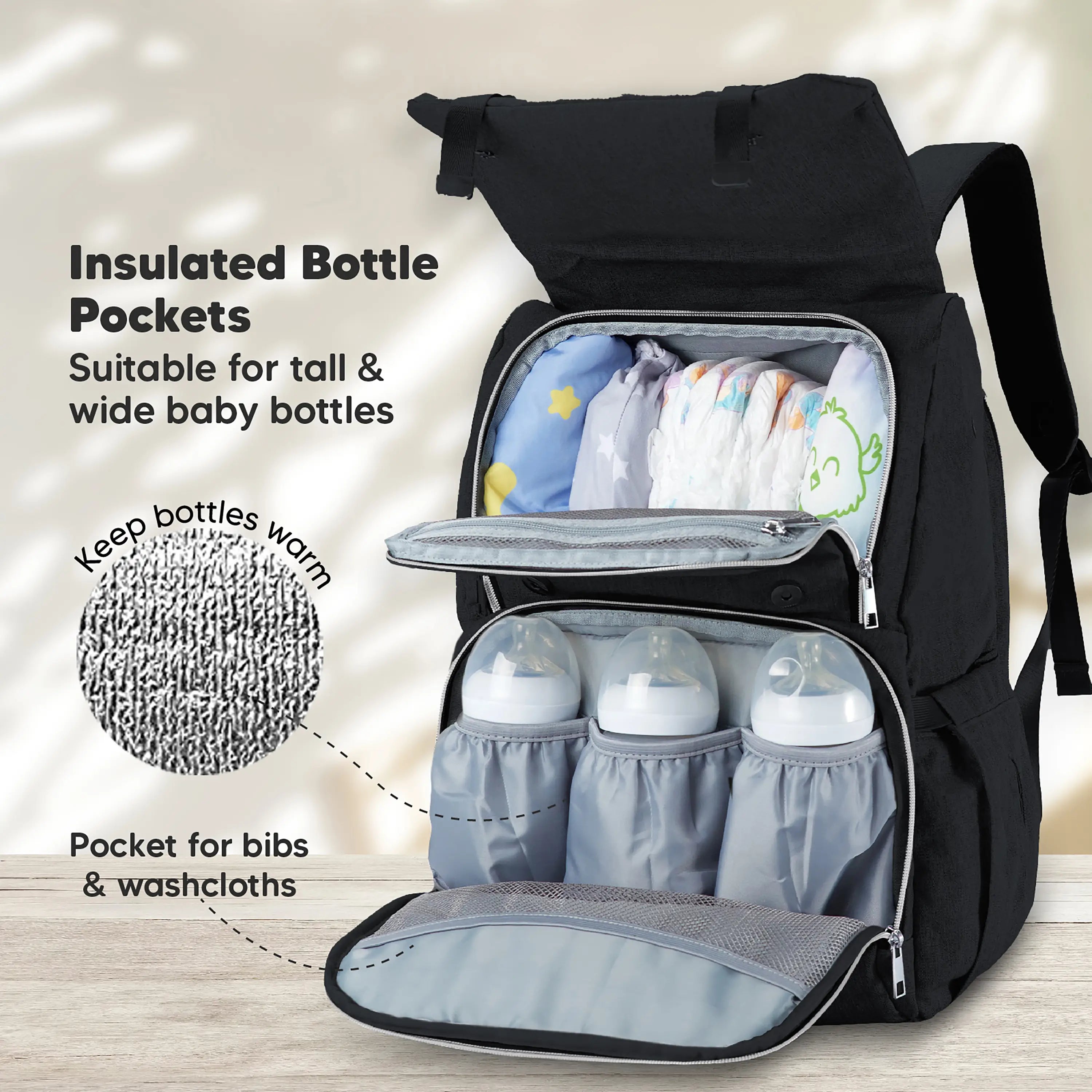 Diaper bag with insulated bottle pocket hotsell