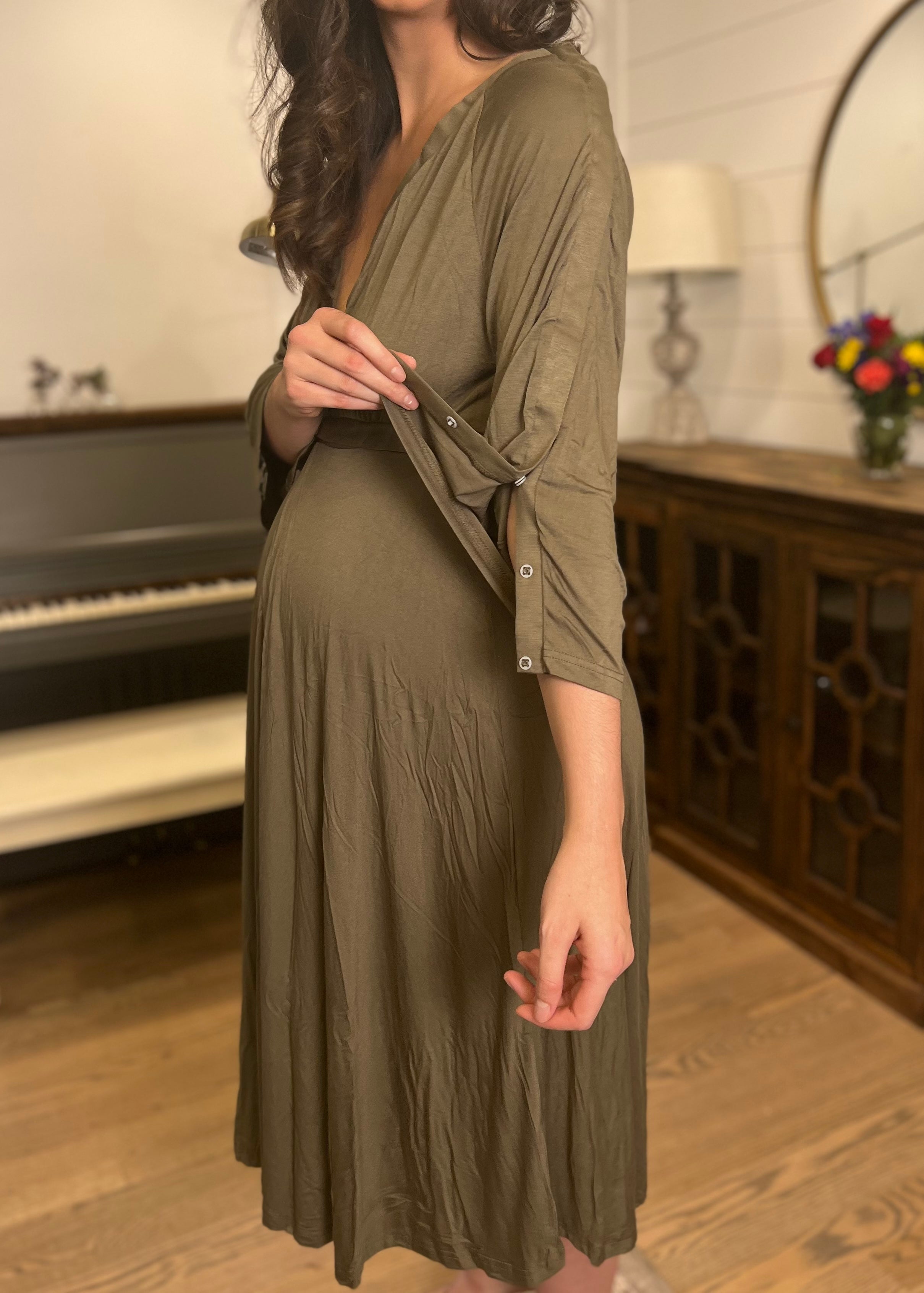 Amelia Labor & Postpartum Gown in Sage