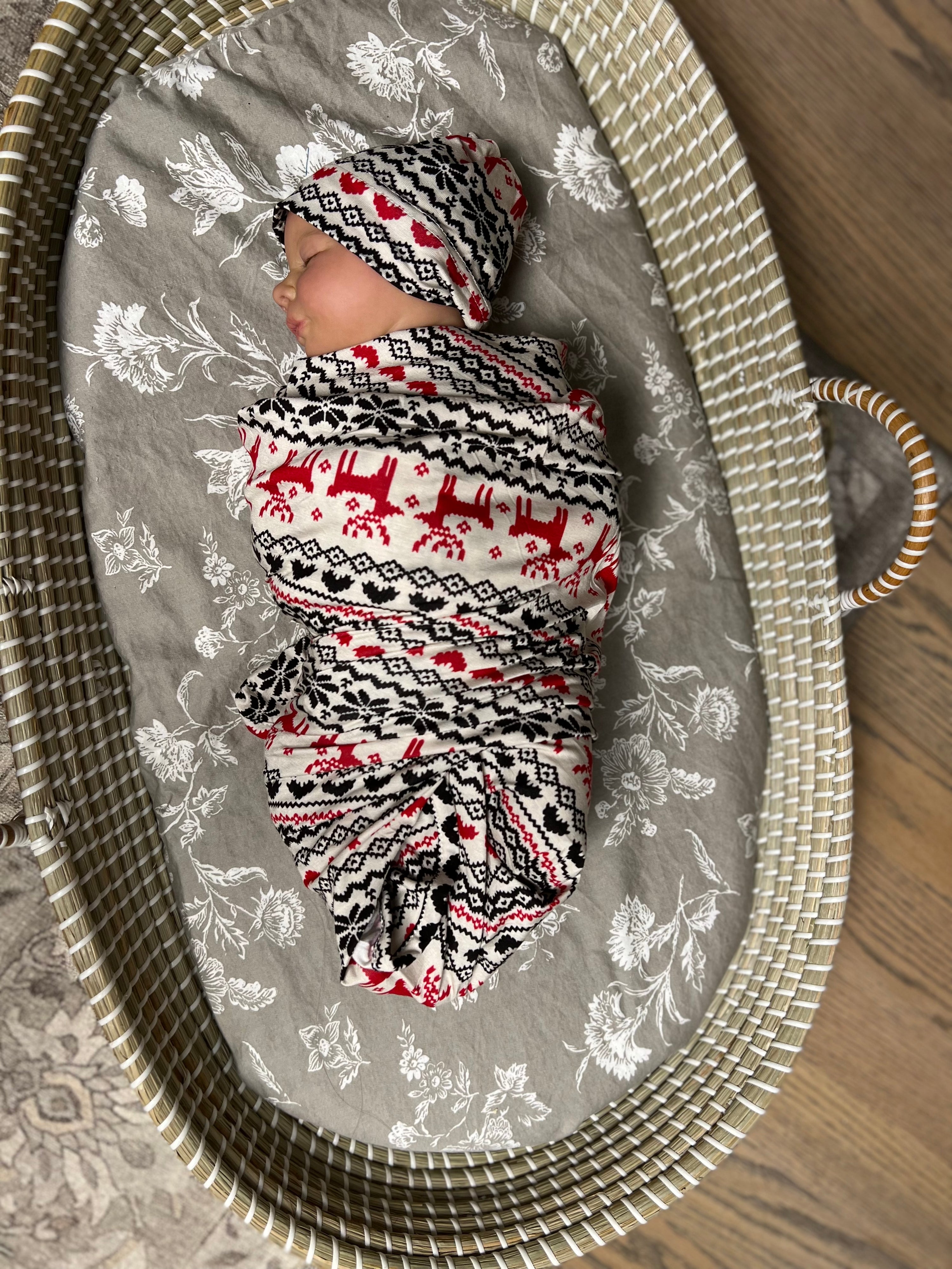 Baby Swaddle & Hat Set  Holiday Edition