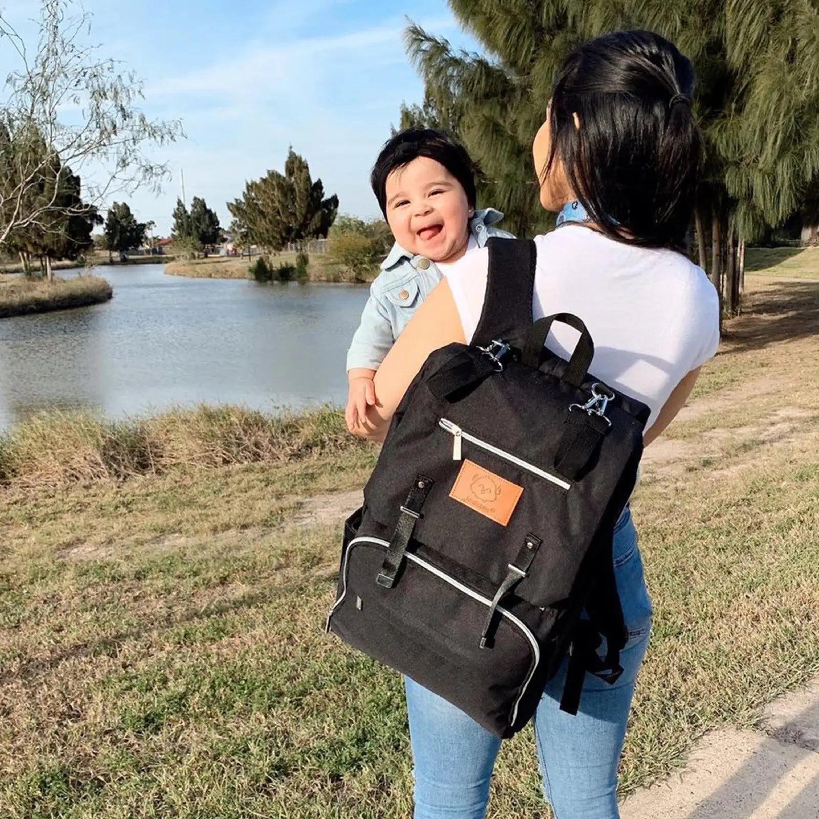 KeaBabies Explorer Diaper Bag Backpack Black