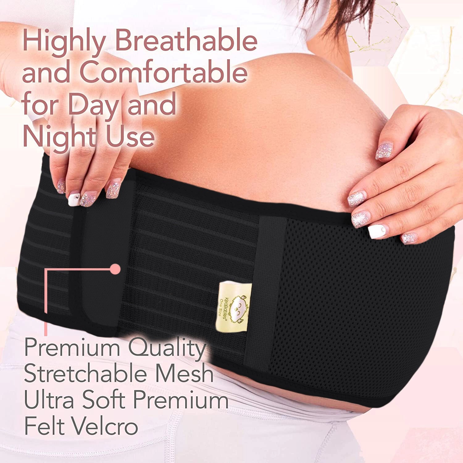 KeaBabies Maternity Support Belt (Midnight Black, One Size)