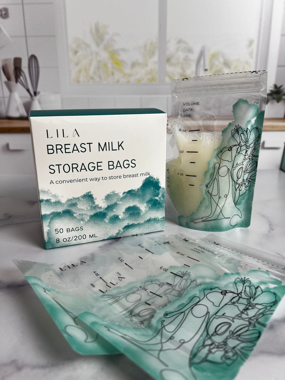 LILA Breast Milk Storage Bags 8. oz (50 Box)